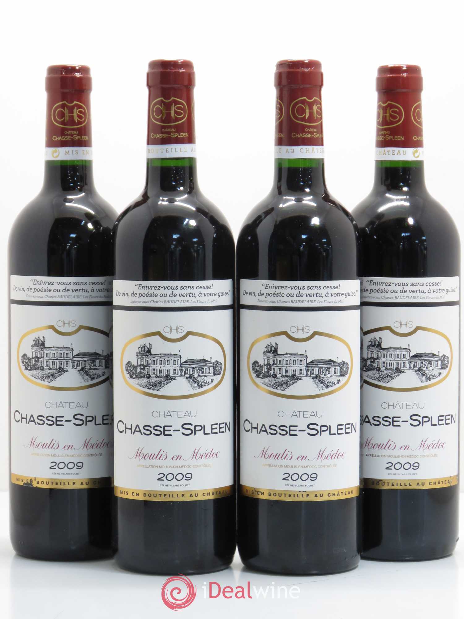 Château Chasse Spleen 2009 - Lot de 4 bouteilles - 0
