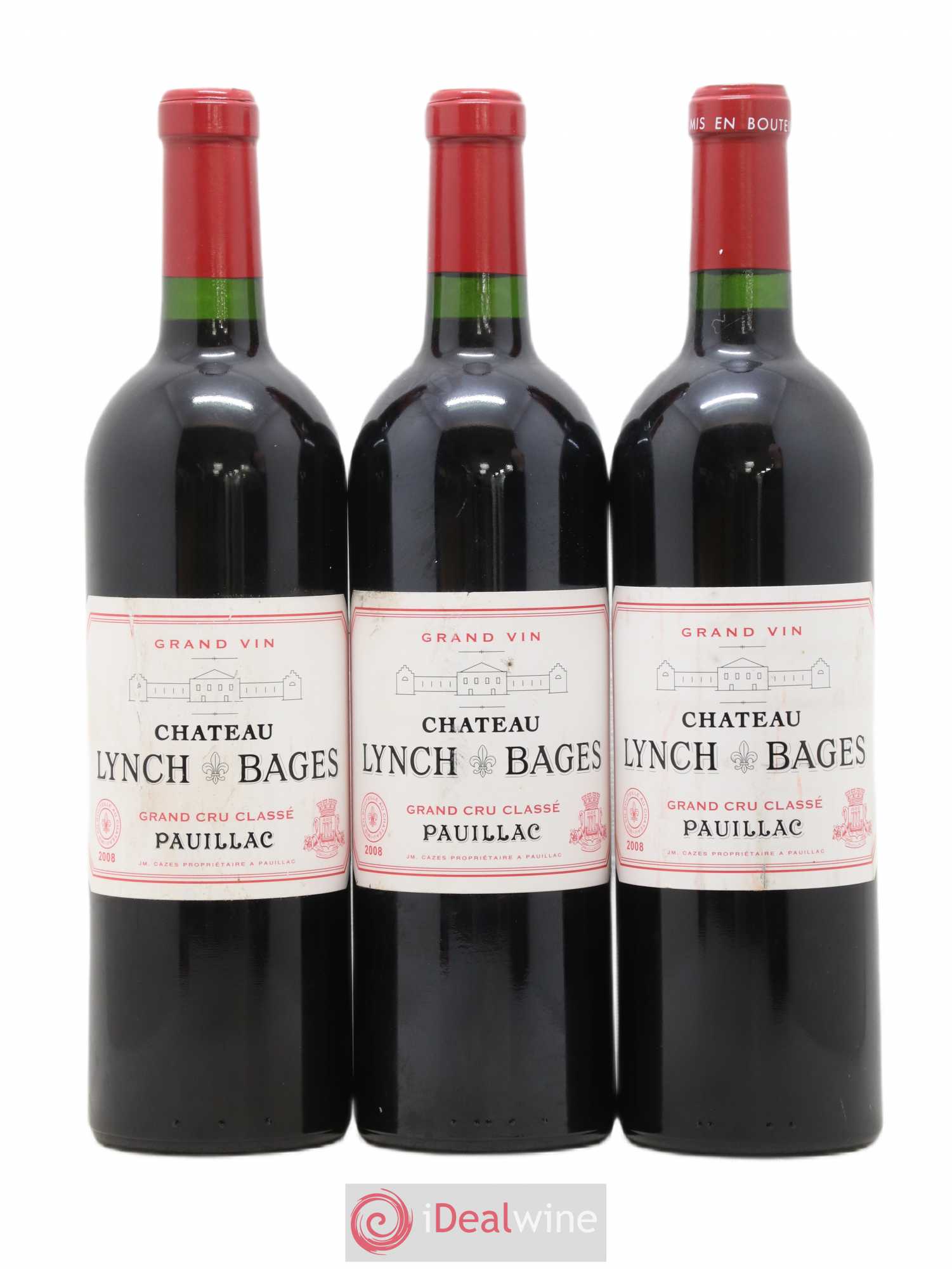 Château Lynch Bages 5ème Grand Cru Classé 2008 - Lot de 3 bouteilles - 0