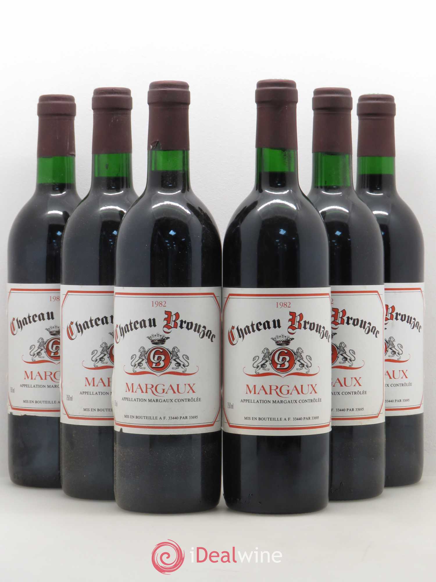 Bordeaux Margaux Château Brouzac 1982 - Lot de 6 bouteilles - 0