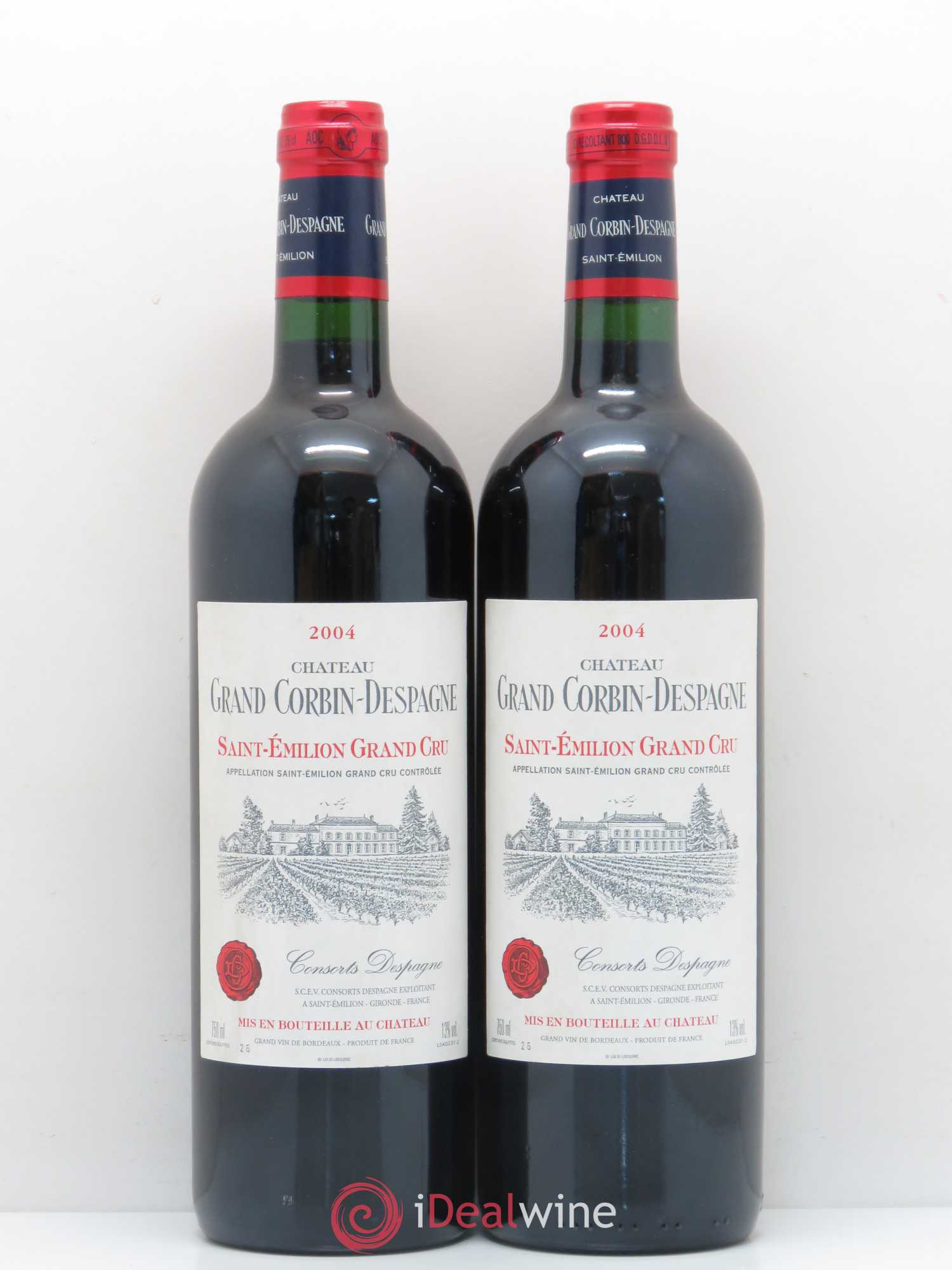 Château Grand Corbin Despagne Grand Cru Classé 2004 - Lot de 2 bouteilles - 0