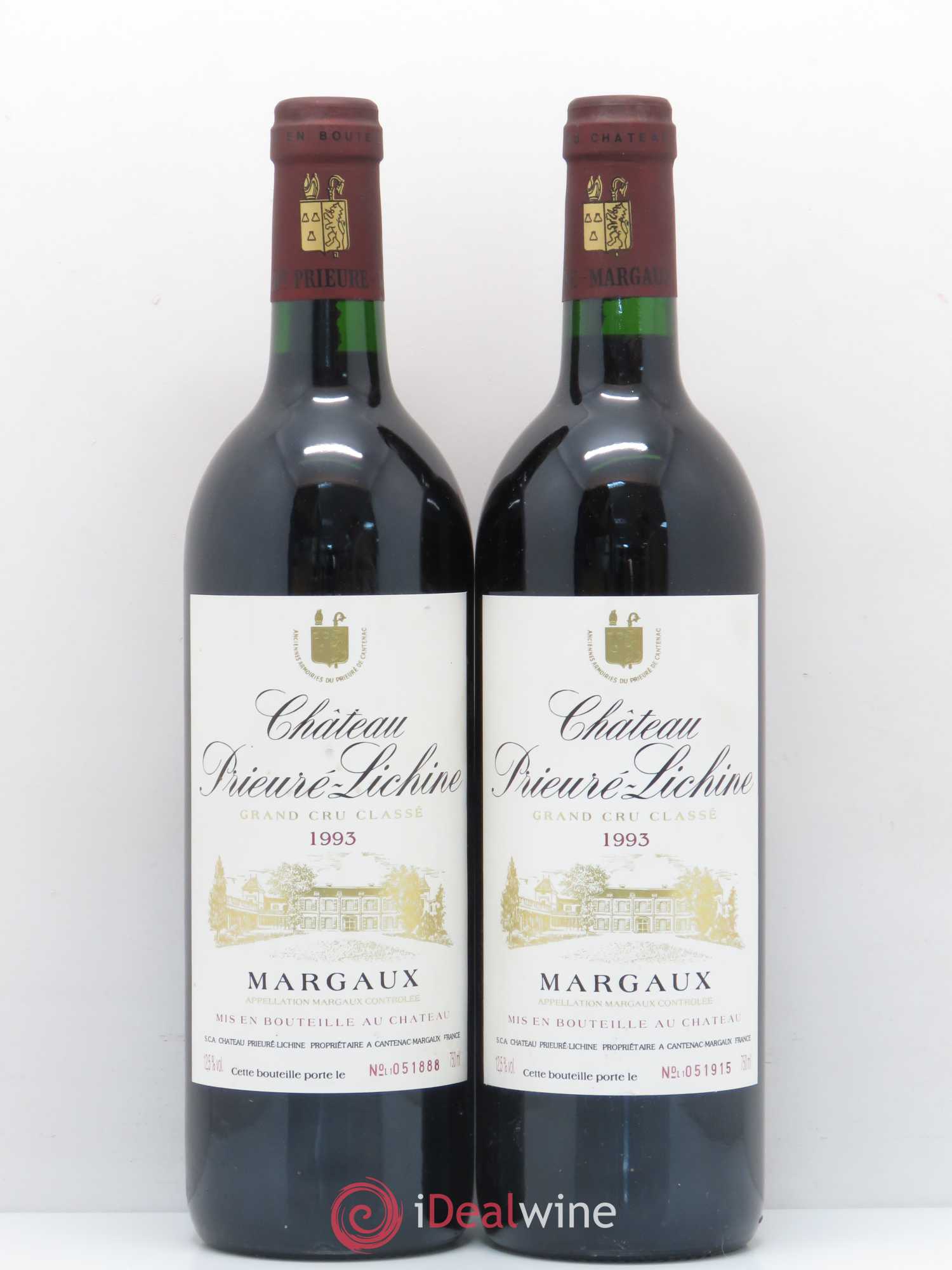 Château Prieuré Lichine 4ème Grand Cru Classé 1993 - Lot de 2 bouteilles - 0