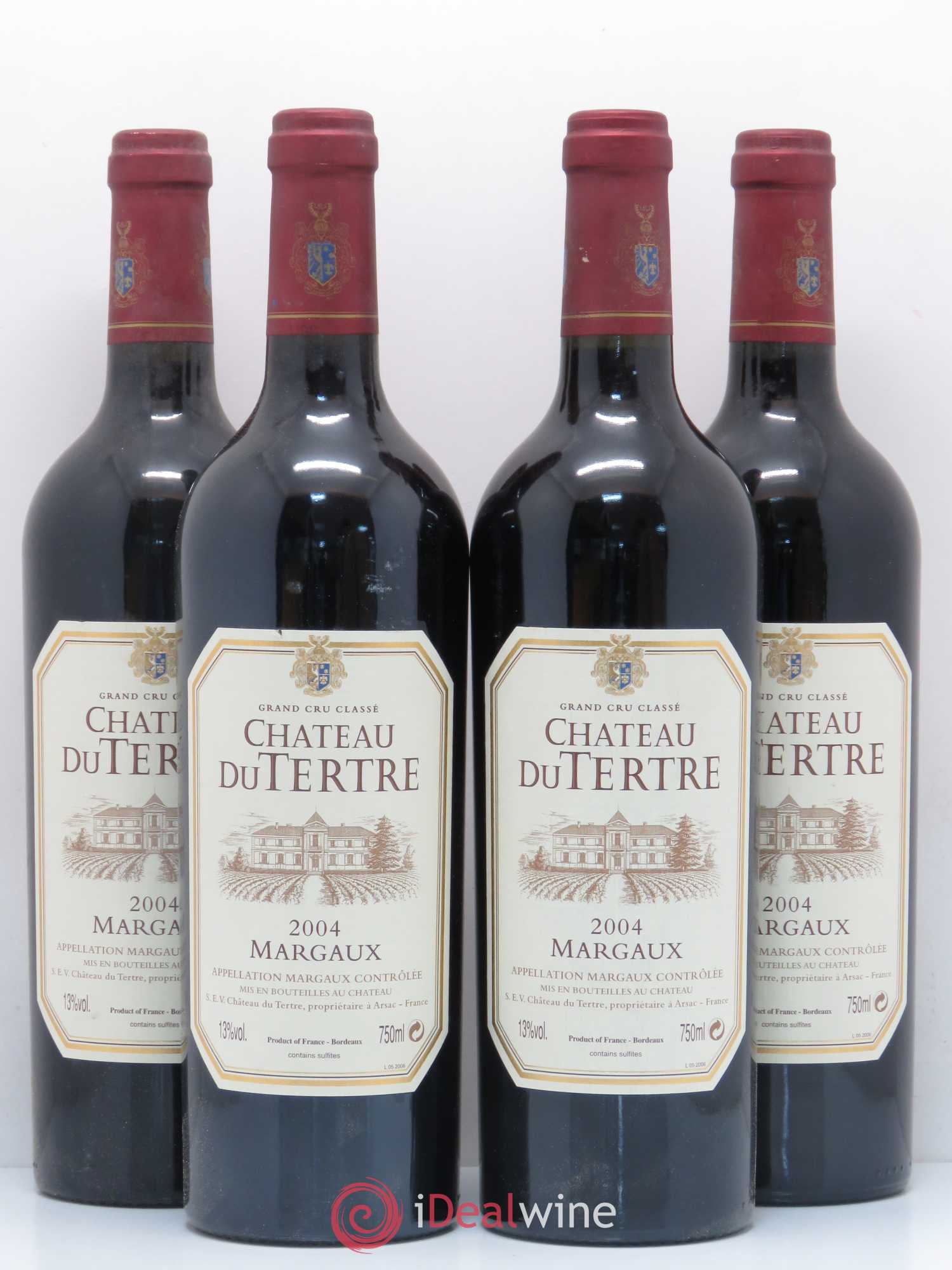 Château du Tertre 5ème Grand Cru Classé 2004 - Lot de 4 bouteilles - 0