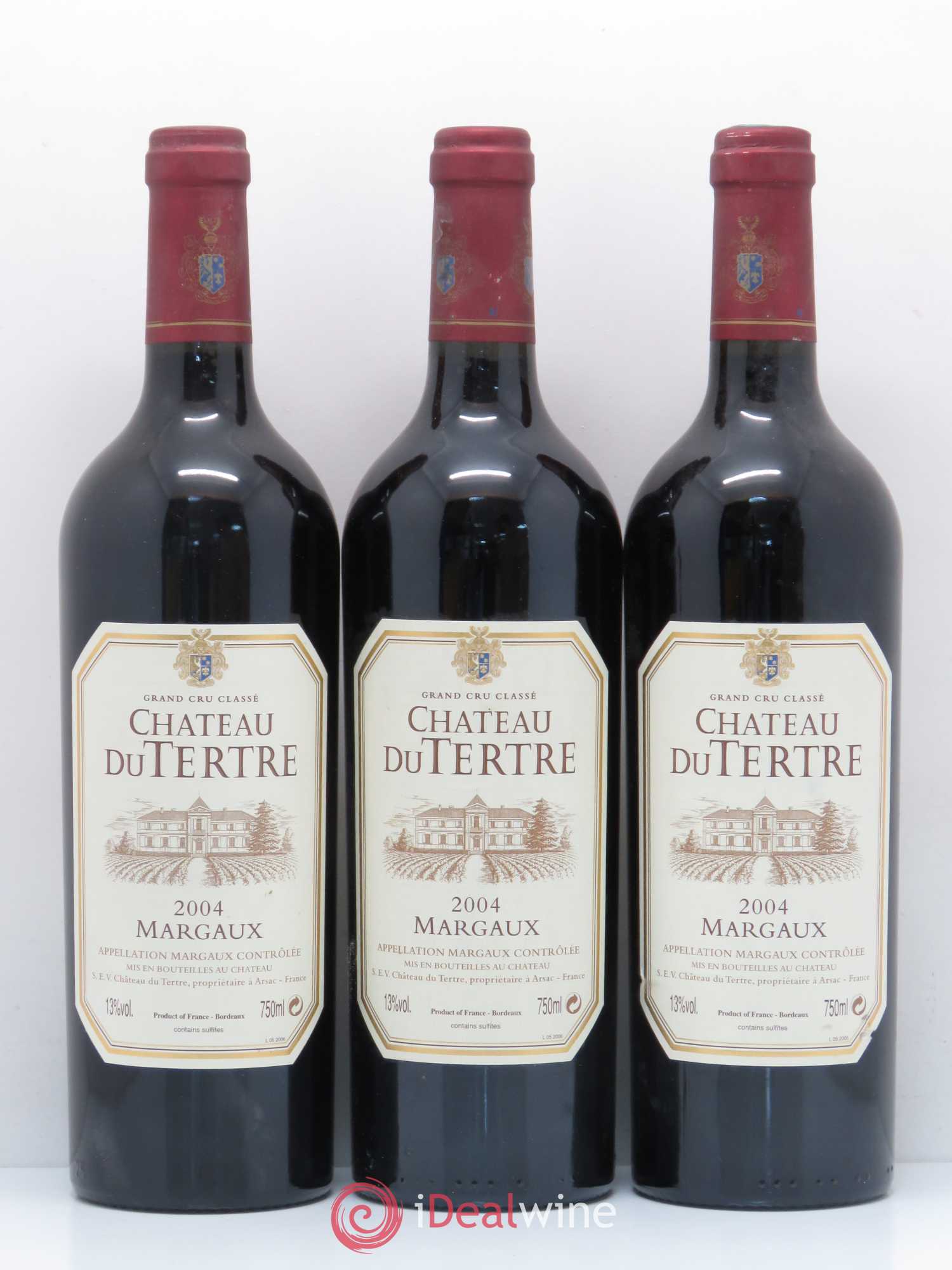 Château du Tertre 5ème Grand Cru Classé 2004 - Lot de 3 bouteilles - 0