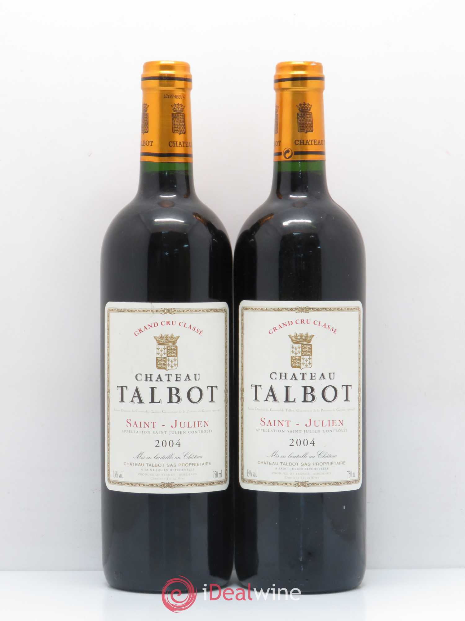 Château Talbot 4ème Grand Cru Classé 2004 - Lot de 2 bouteilles - 0