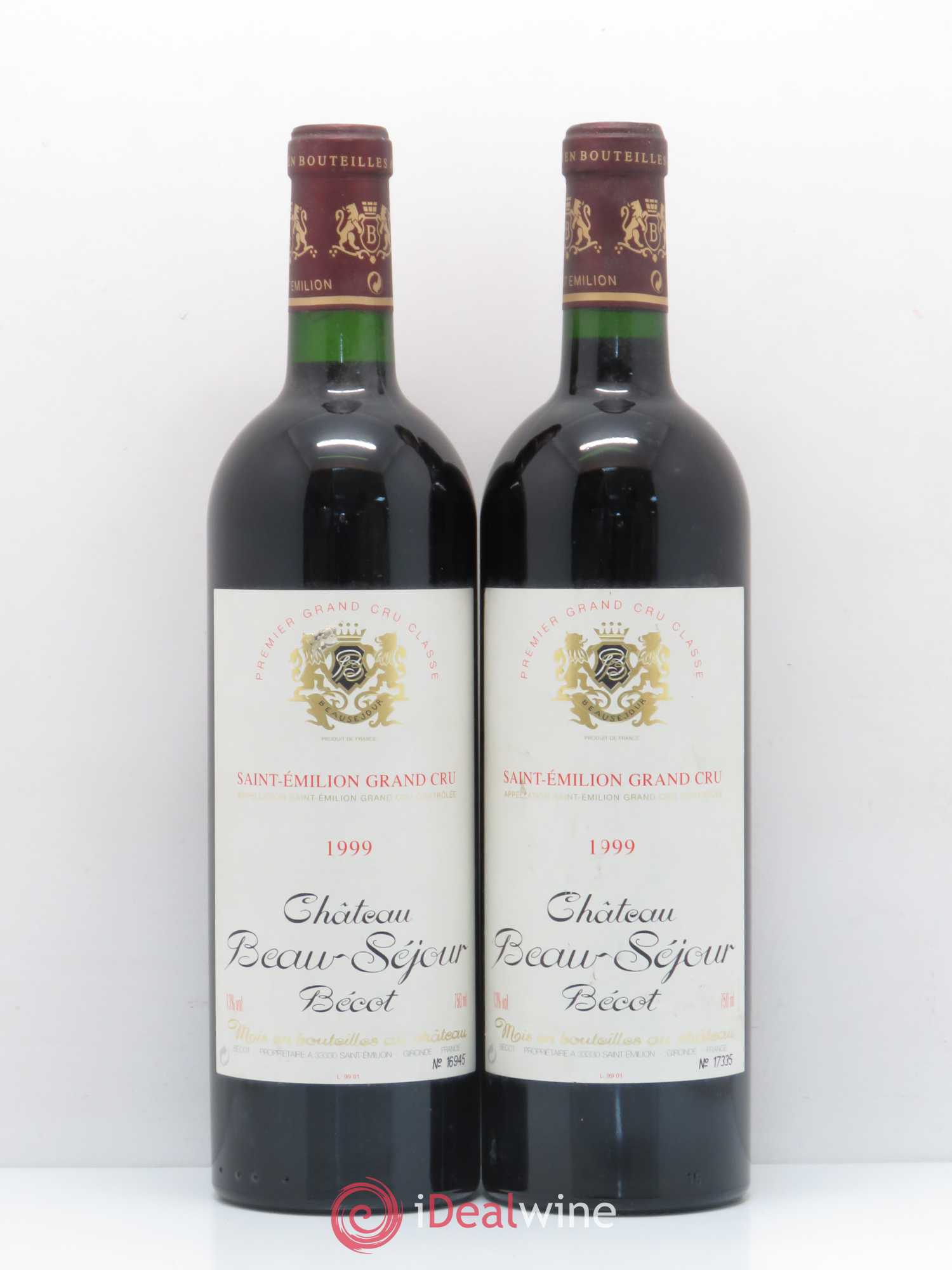 Château Beau-Séjour Bécot 1er Grand Cru Classé B 1999 - Lot de 2 bouteilles - 0