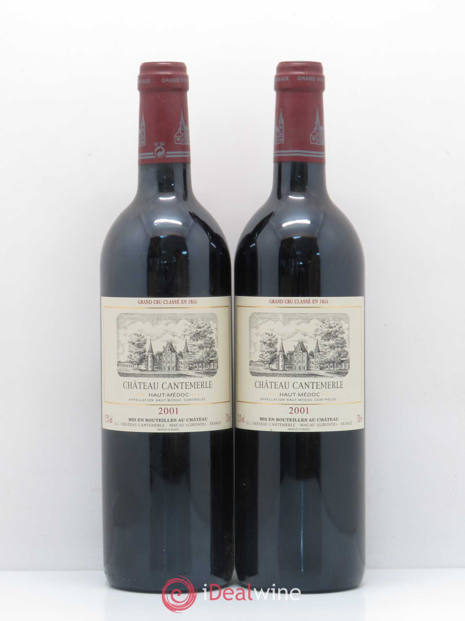 Château Cantemerle 5ème Grand Cru Classé 2001 - Lot de 2 bouteilles - 0