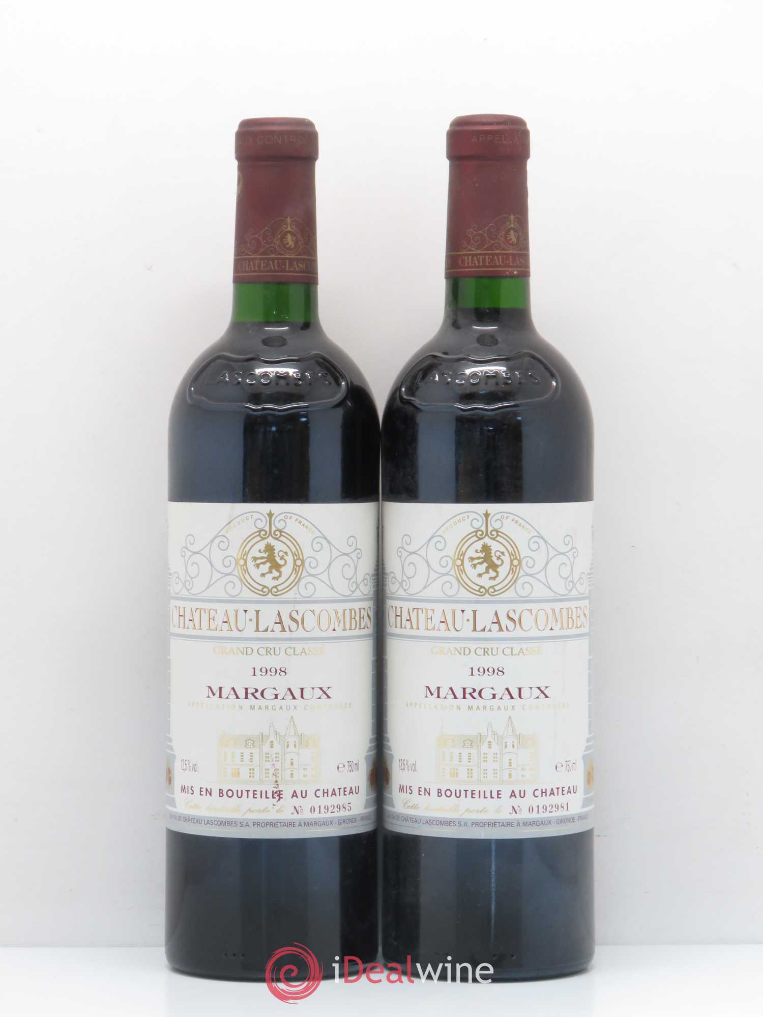 Château Lascombes 2ème Grand Cru Classé 1998 - Lot de 2 bouteilles - 0