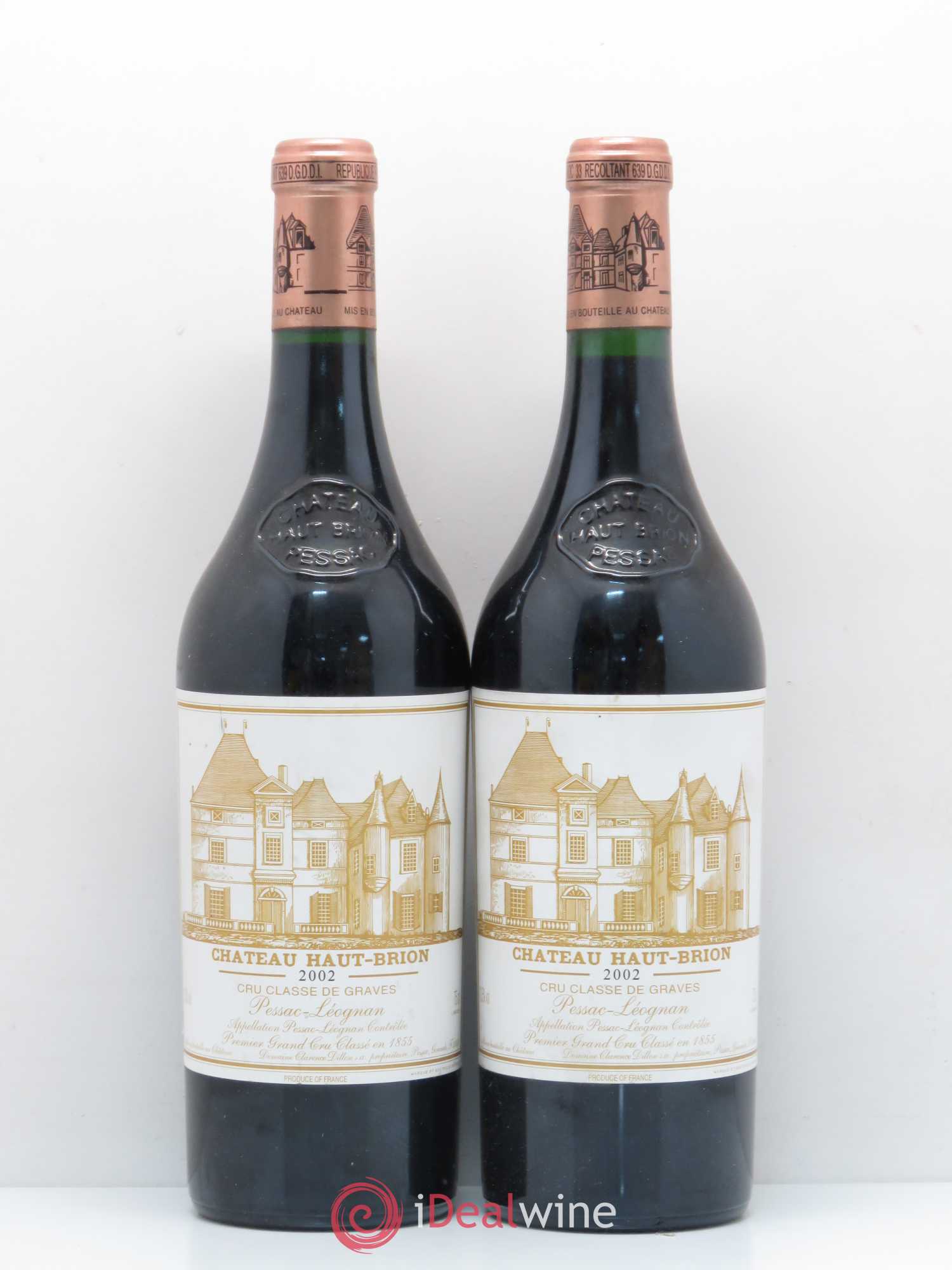 Château Haut Brion 1er Grand Cru Classé 2002 - Lot de 2 bouteilles - 0