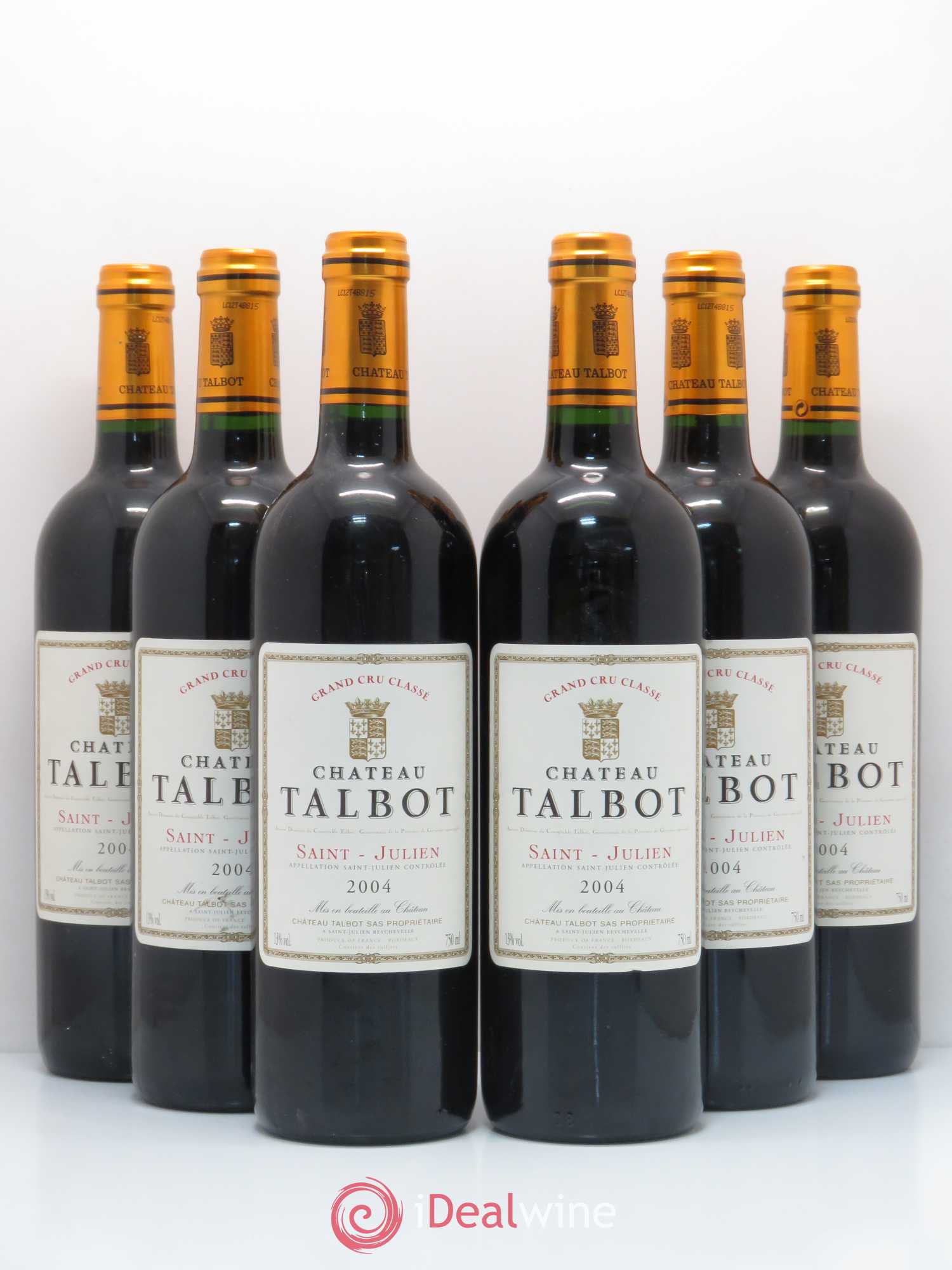 Château Talbot 4ème Grand Cru Classé 2004 - Lot de 6 bouteilles - 0