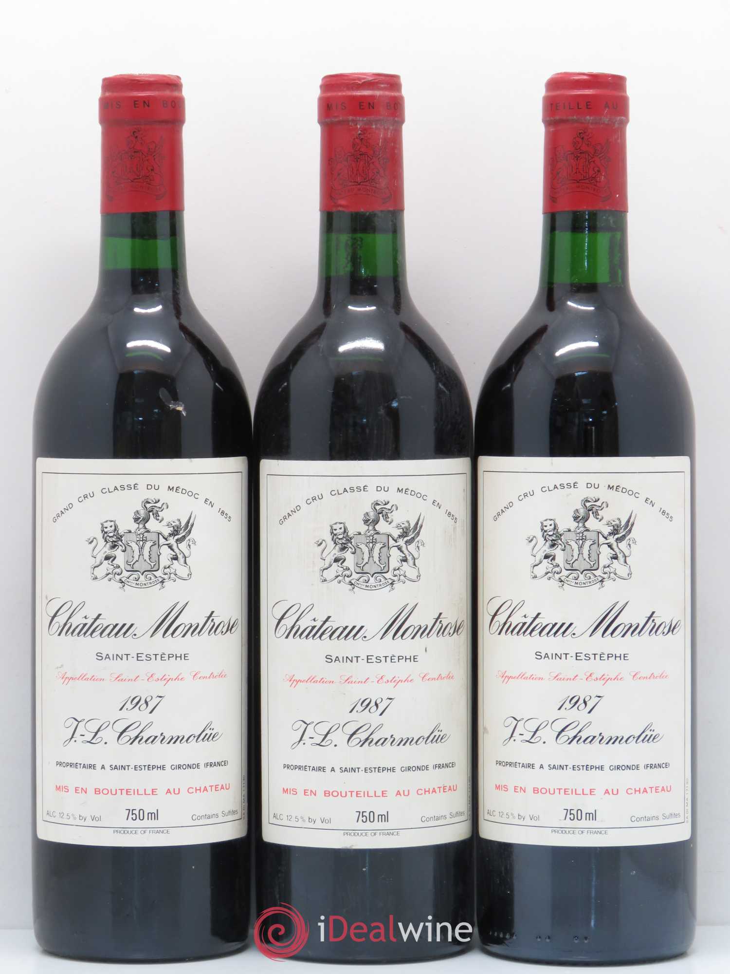 Château Montrose 2ème Grand Cru Classé 1987 - Lot de 3 bouteilles - 0