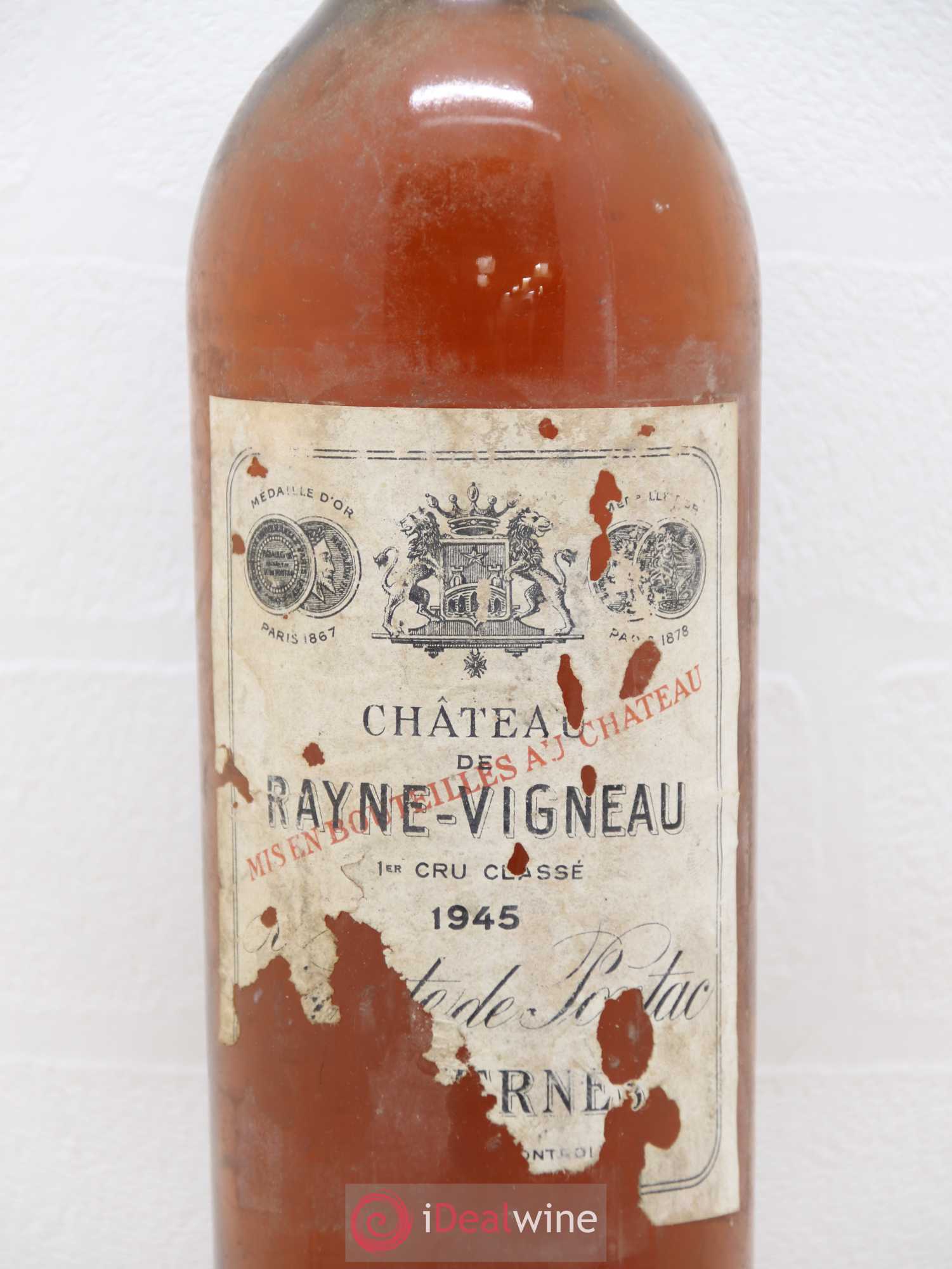Château de Rayne Vigneau 1er Grand Cru Classé 1945 - Lotto di 1 bottiglia - 2