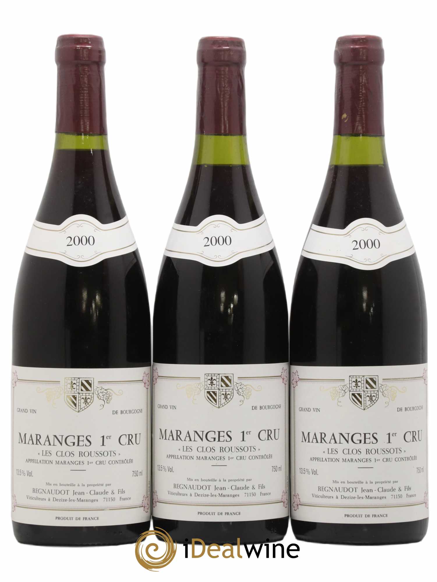 Maranges 1er Cru Les Clos Roussots Regnaudot 2000 - Lot de 3 bouteilles - 0