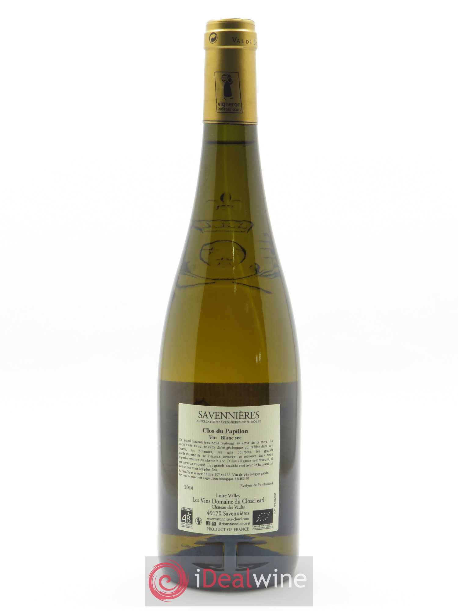Savennières Clos du Papillon Domaine du Closel 2014 - Lot de 1 bouteille - 1