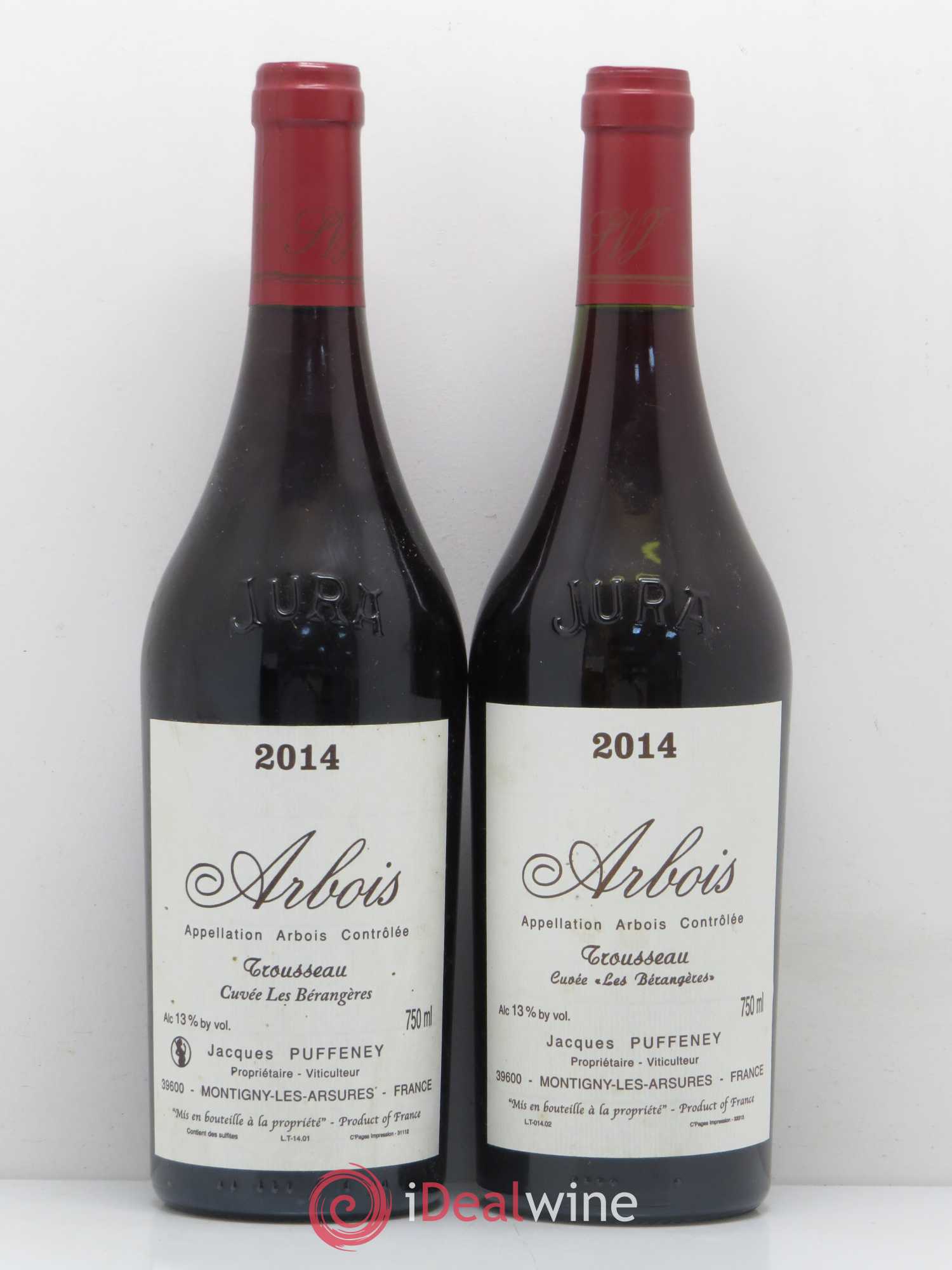 Arbois Trousseau Les Bérangères Domaine Jacques Puffeney 2014 - Posten von 2 Flaschen - 0