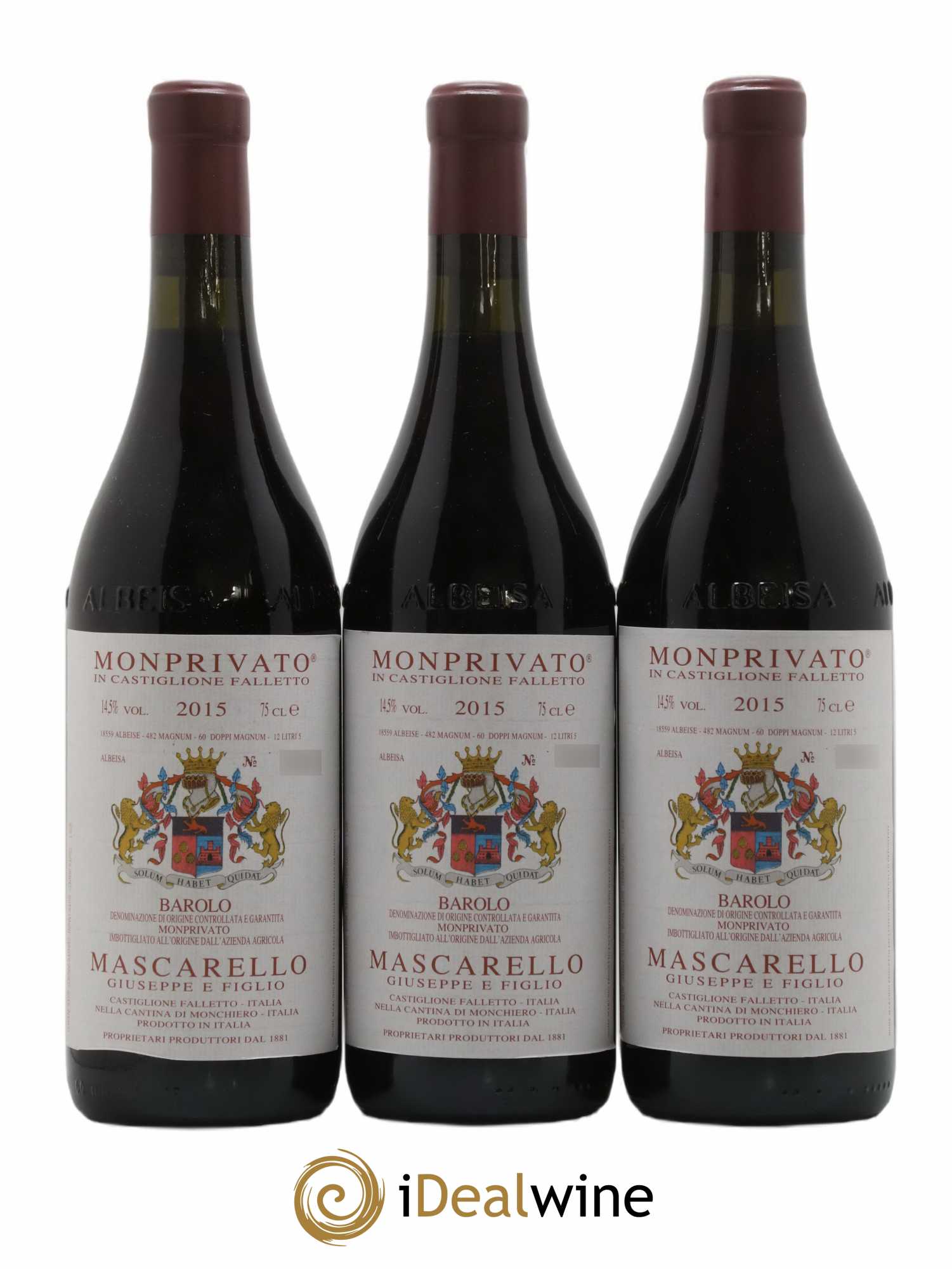 Barolo DOCG Monprivato Giuseppe Mascarello 2015 - Lot de 3 bouteilles - 0