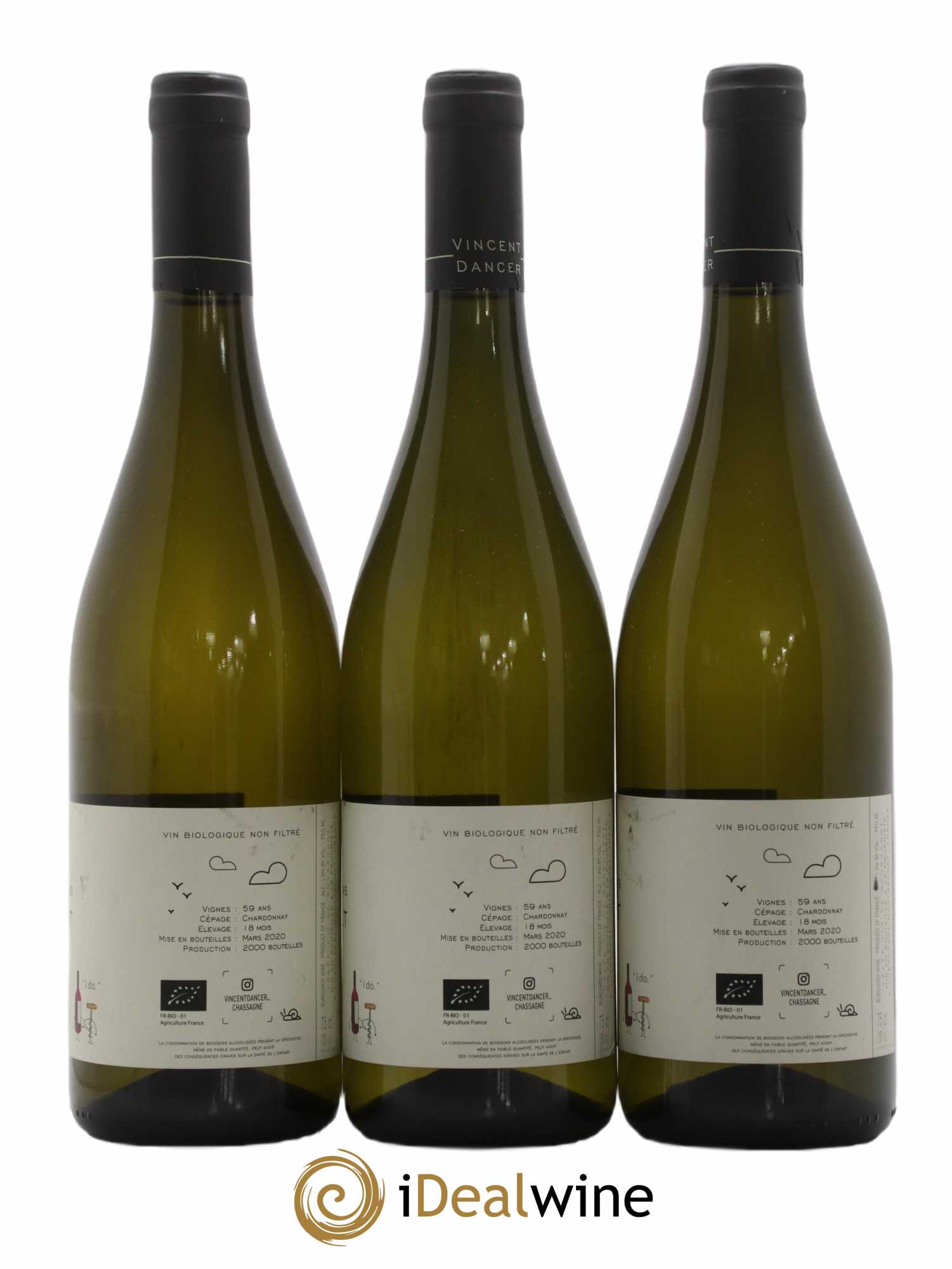 Meursault Les Grands Charrons Vincent Dancer 2018 - Lotto di 3 bottiglie - 1