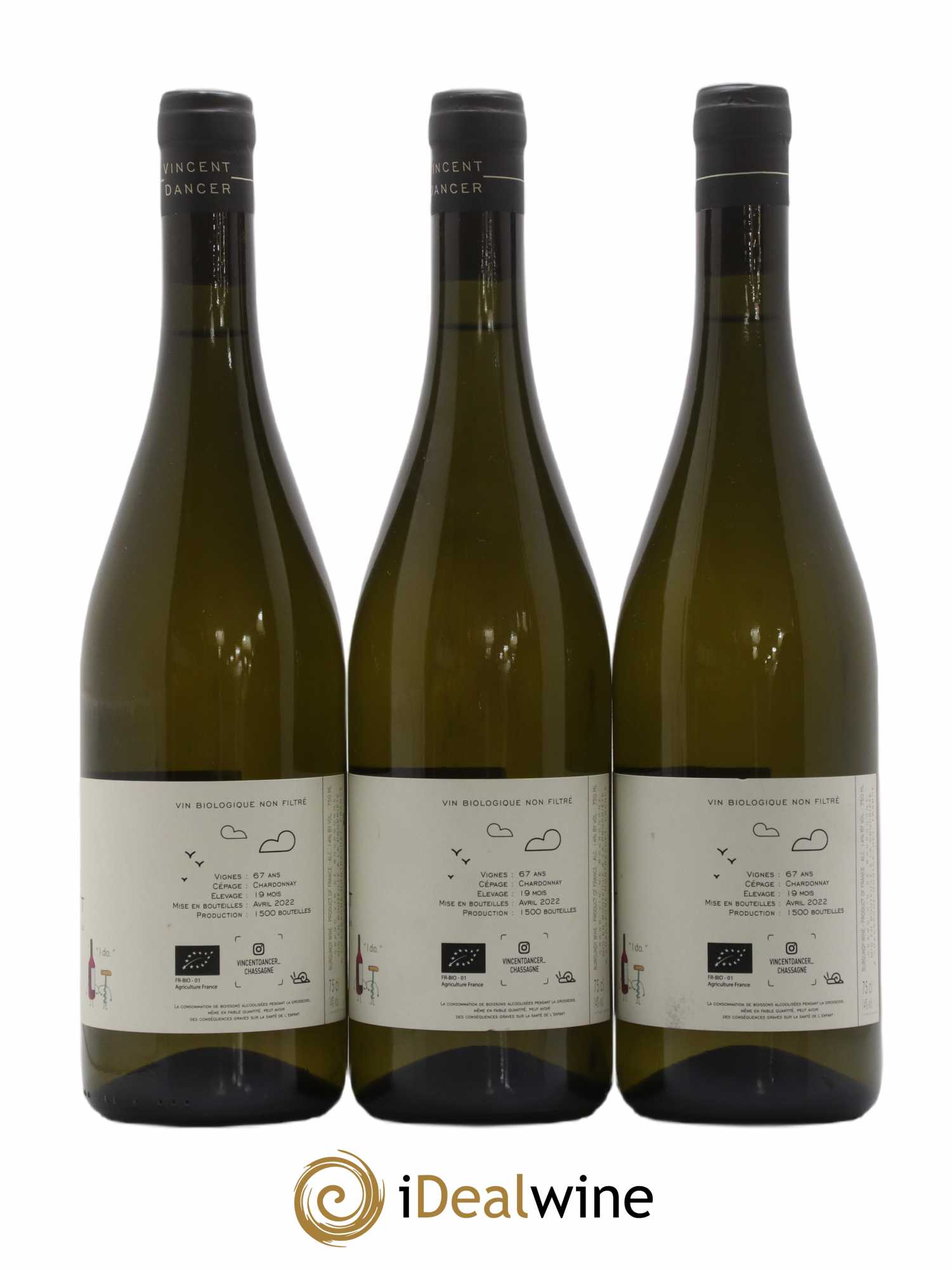 Chassagne-Montrachet 1er Cru (Morgeot) Tête du Clos Vincent Dancer 2020 - Lot de 3 bouteilles - 1