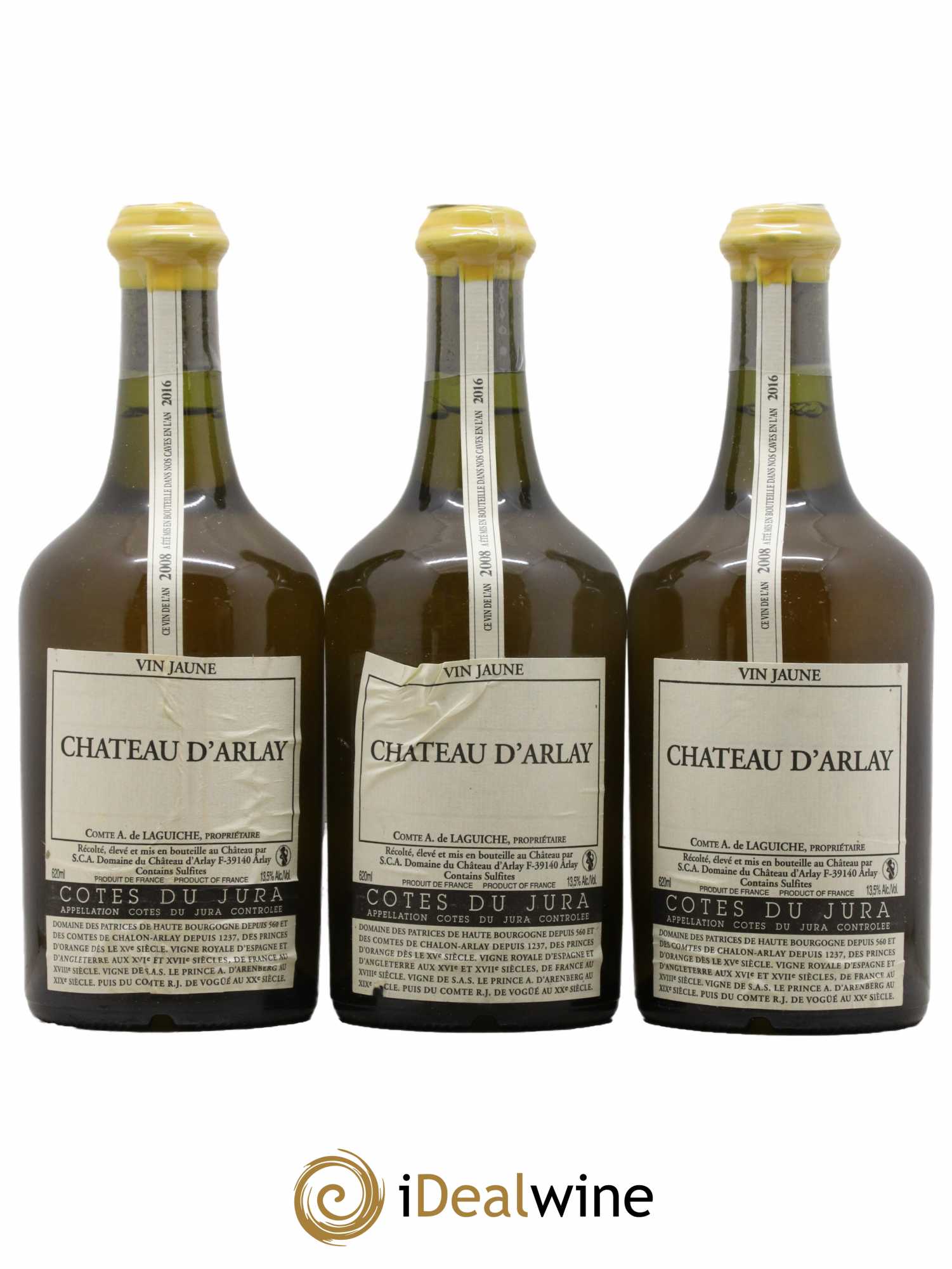 Côtes du Jura Vin jaune Château d'Arlay 2008 - Lot of 3 bottles - 0