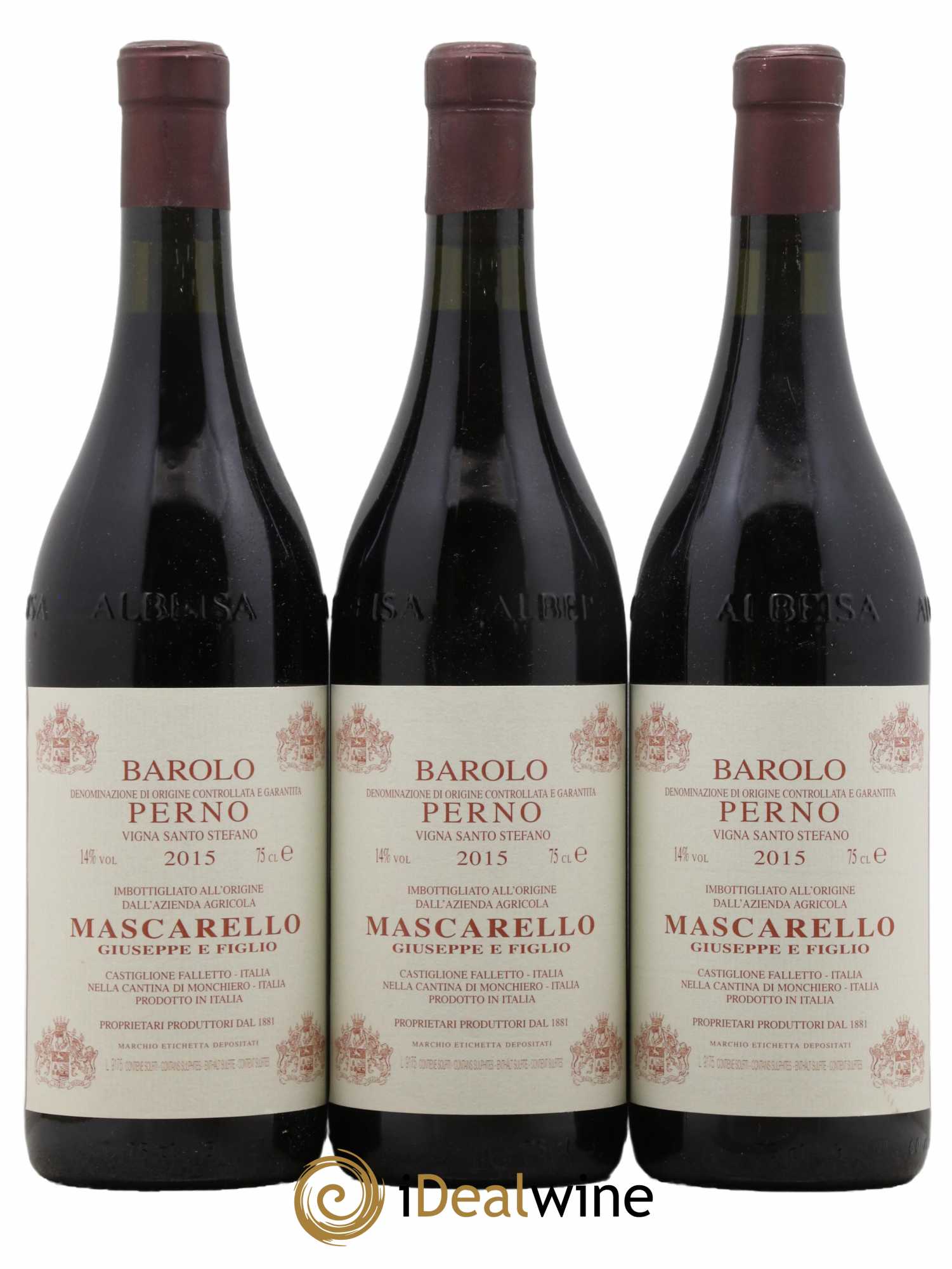 Barolo DOCG Vigna Santo Stefano di Perno Giuseppe Mascarello 2015 - Lot de 3 bouteilles - 0