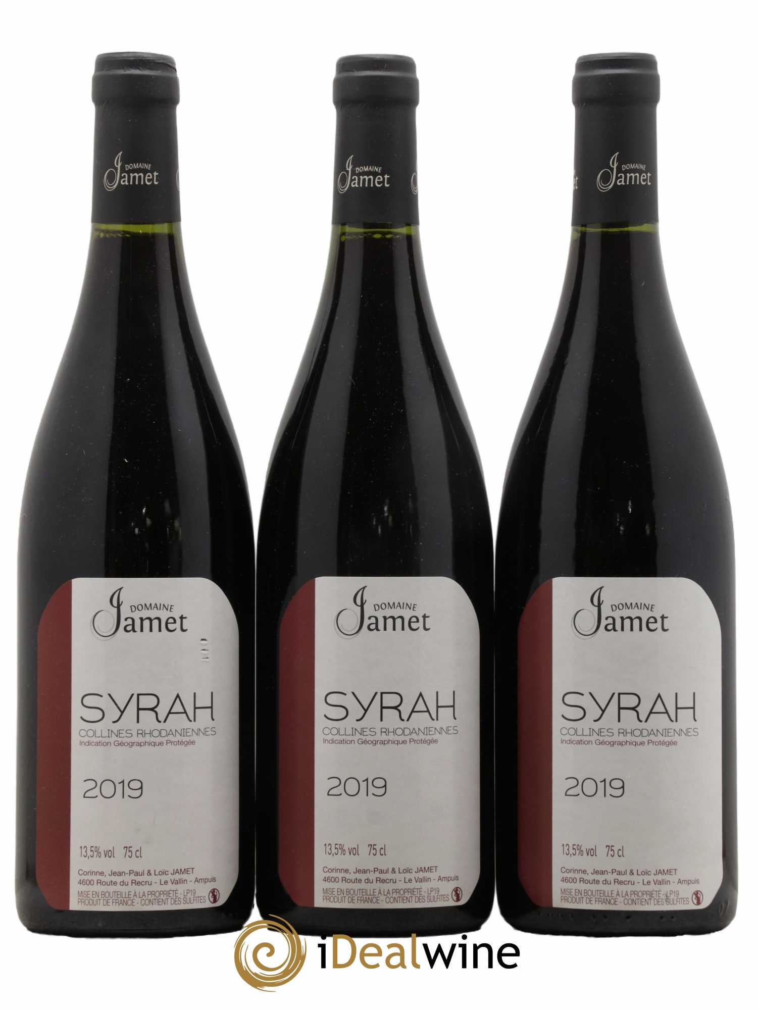 Collines Rhodaniennes Syrah Jamet (Domaine) 2019 - Lot de 3 bouteilles - 0