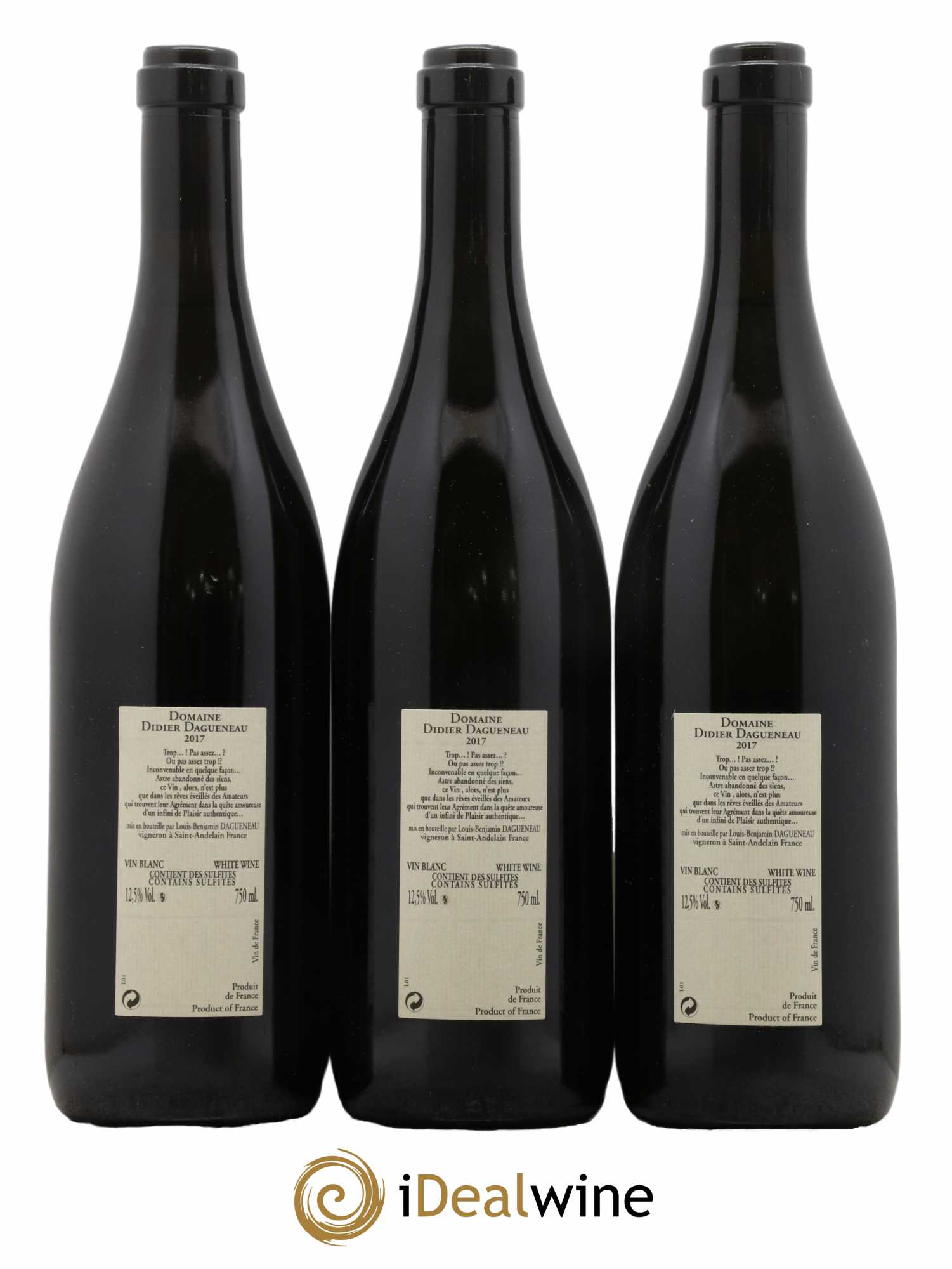Pouilly-Fumé Blanc Fumé de Pouilly Dagueneau (Domaine Didier - Louis-Benjamin) 2017 - Lot de 3 bouteilles - 1