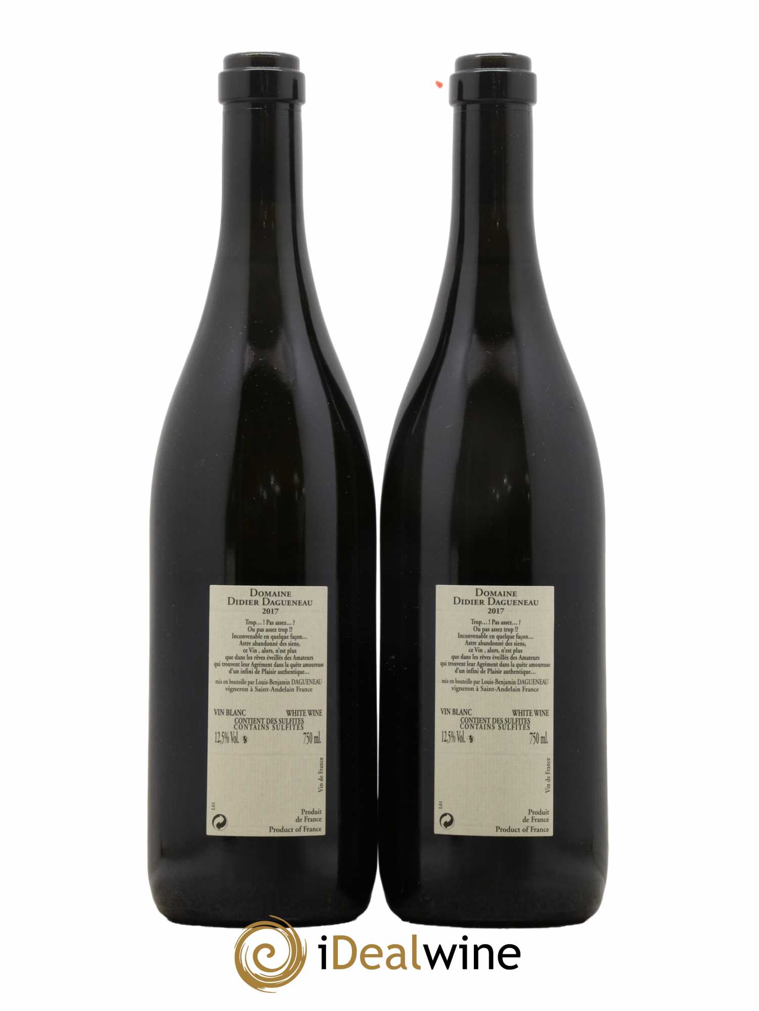 Pouilly-Fumé Blanc Fumé de Pouilly Dagueneau (Domaine Didier - Louis-Benjamin) 2017 - Lot of 2 bottles - 1