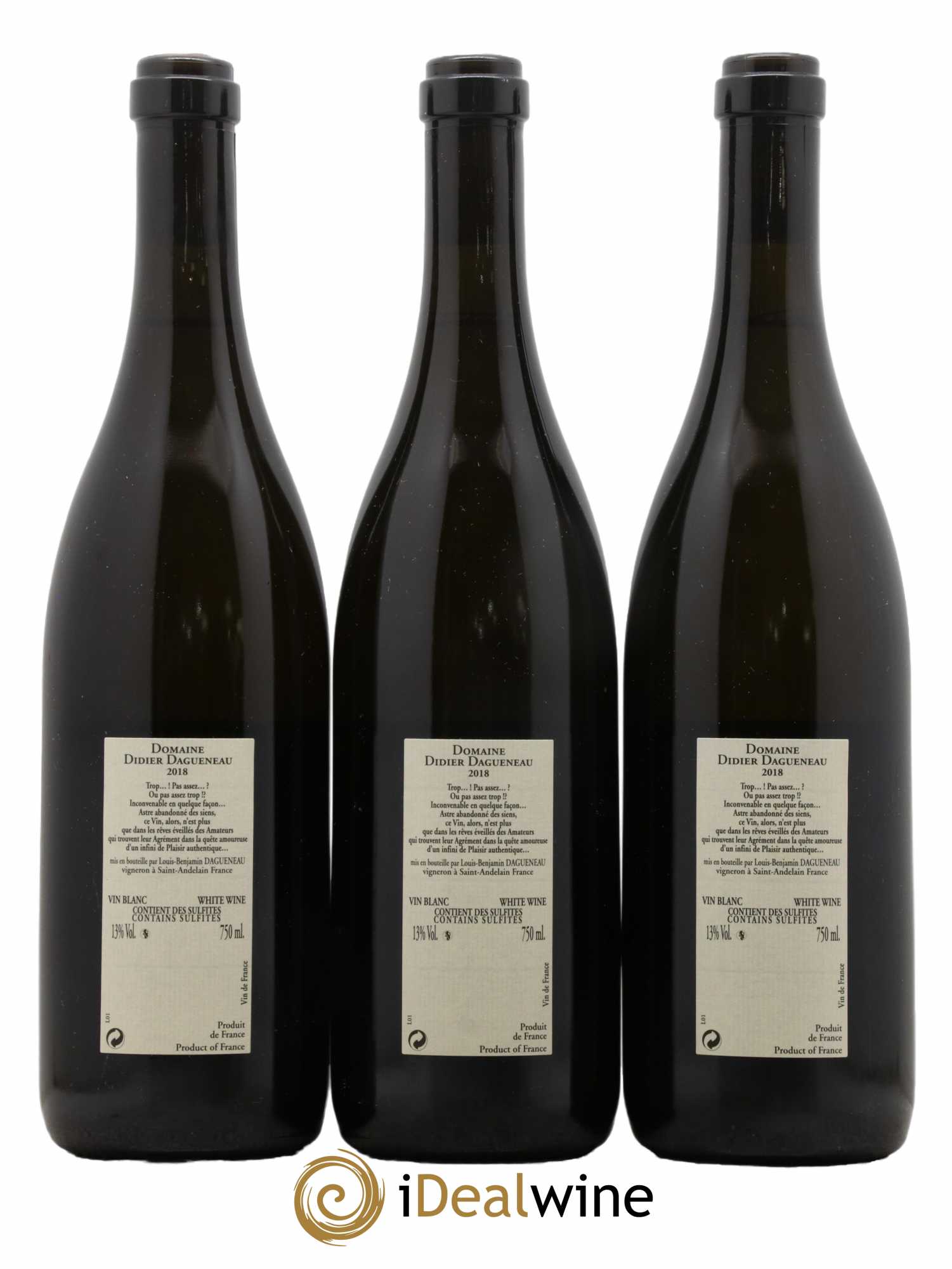 Vin de France Blanc Etc Dagueneau (Domaine Didier - Louis-Benjamin) 2018 - Lot de 3 bouteilles - 1