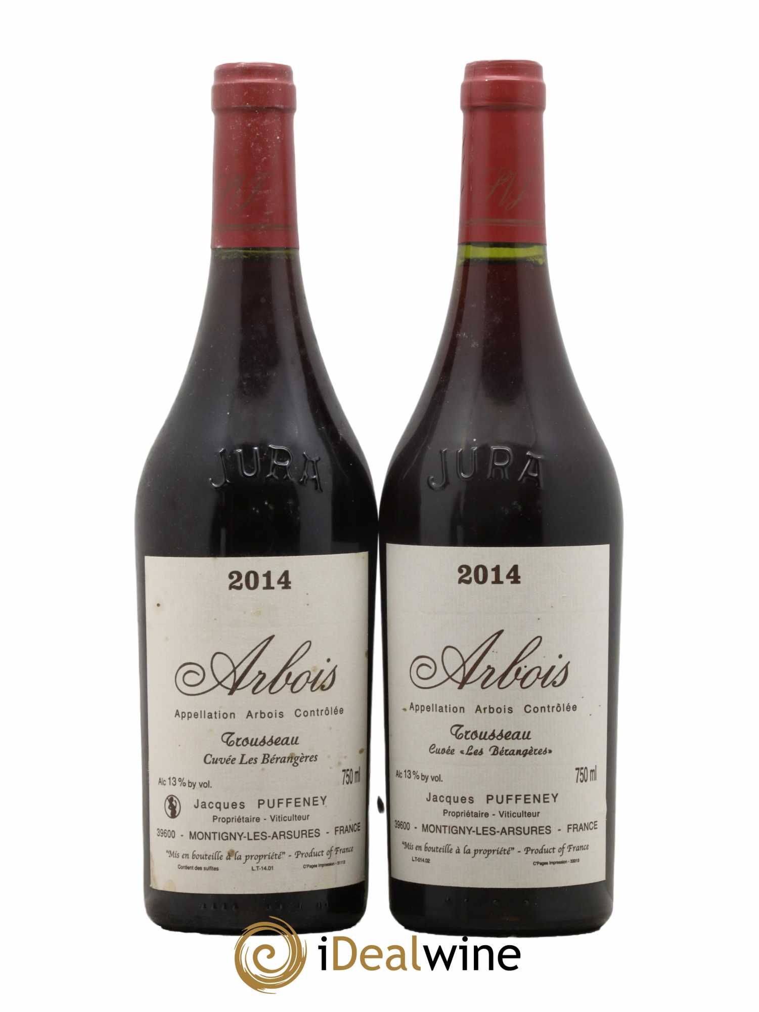 Arbois Trousseau Cuvée Les Bérangères Jacques Puffeney 2014 - Lot de 2 bouteilles - 0