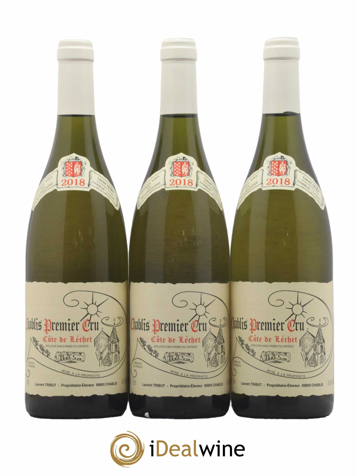 Chablis 1er Cru Côte de Lechet Laurent Tribut 2018 - Lot de 3 bouteilles - 0
