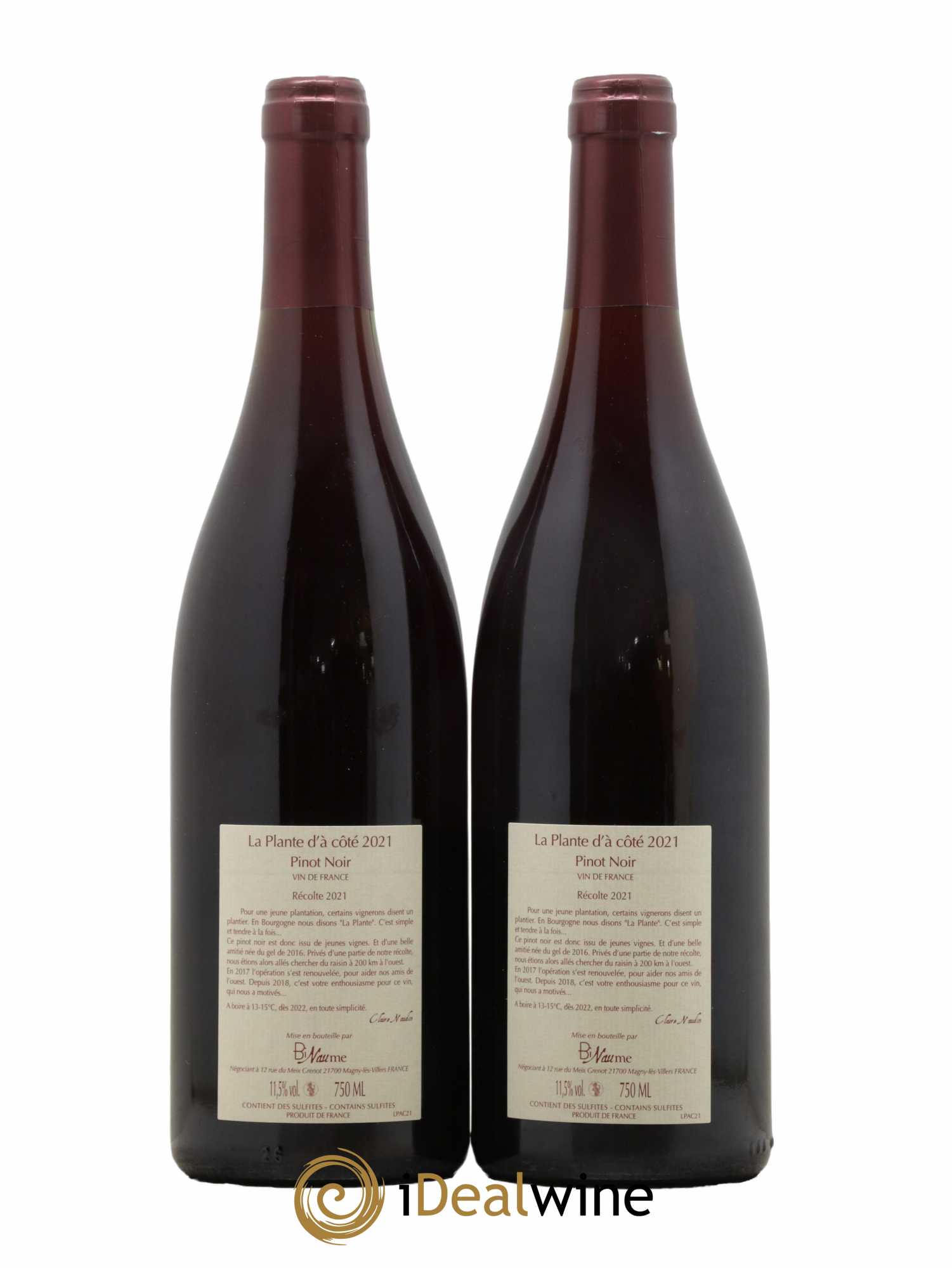 Vin de France La Plante d'à coté Binaume Bizot-Naudin 2021 - Lot de 2 bouteilles - 1