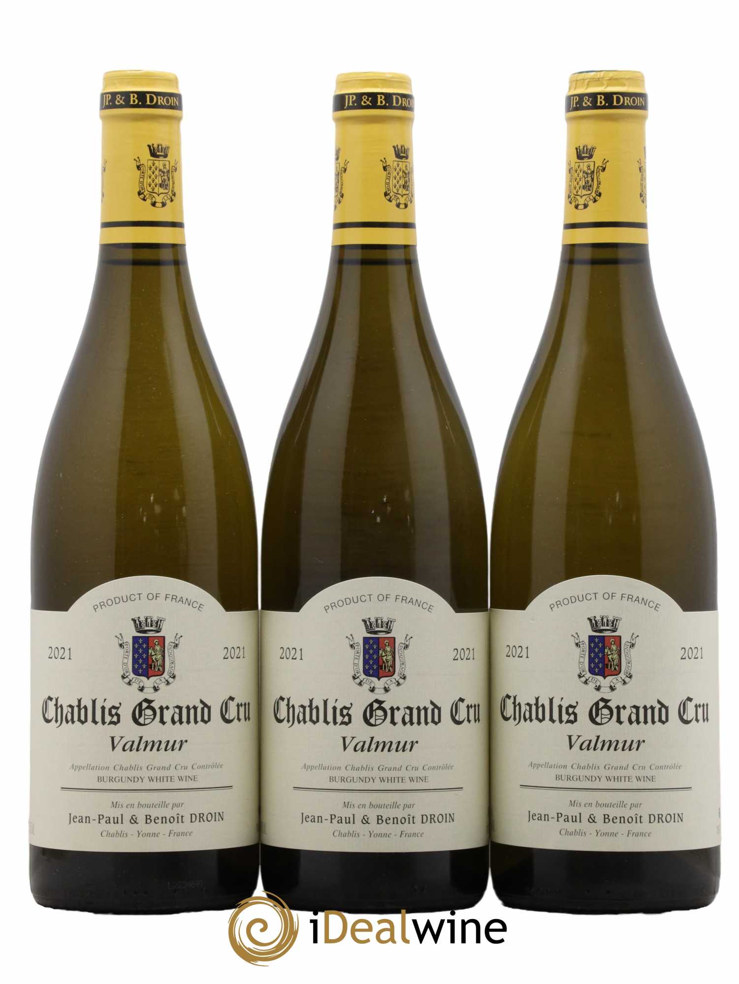 Chablis Grand Cru Valmur Jean-Paul & Benoît Droin (Domaine) 2021 - Lot de 3 bouteilles - 0