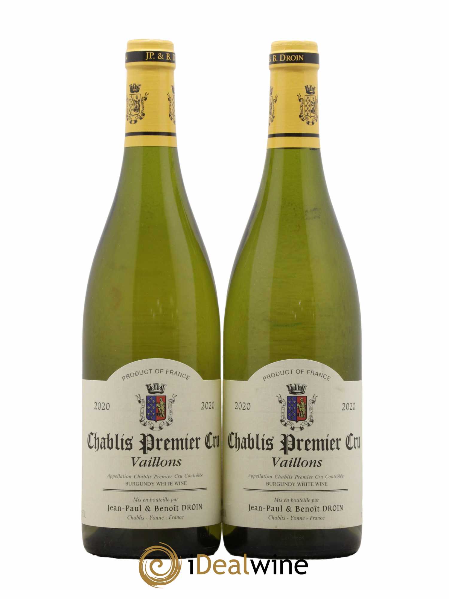 Chablis 1er Cru Vaillons Jean-Paul & Benoît Droin (Domaine) 2020 - Lot de 2 bouteilles - 0