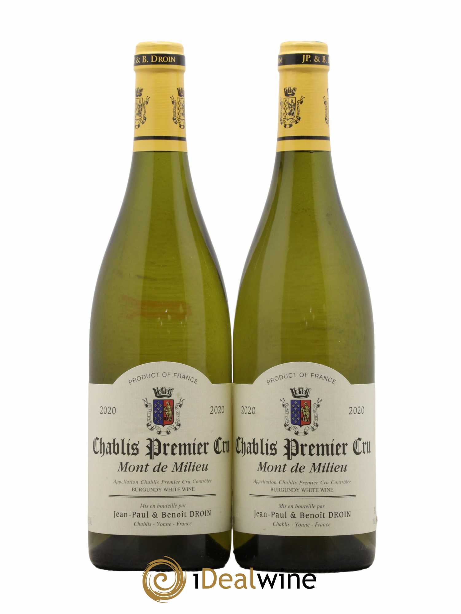 Chablis 1er Cru Mont de Milieu Jean-Paul & Benoît Droin (Domaine) 2020 - Lot de 2 bouteilles - 0