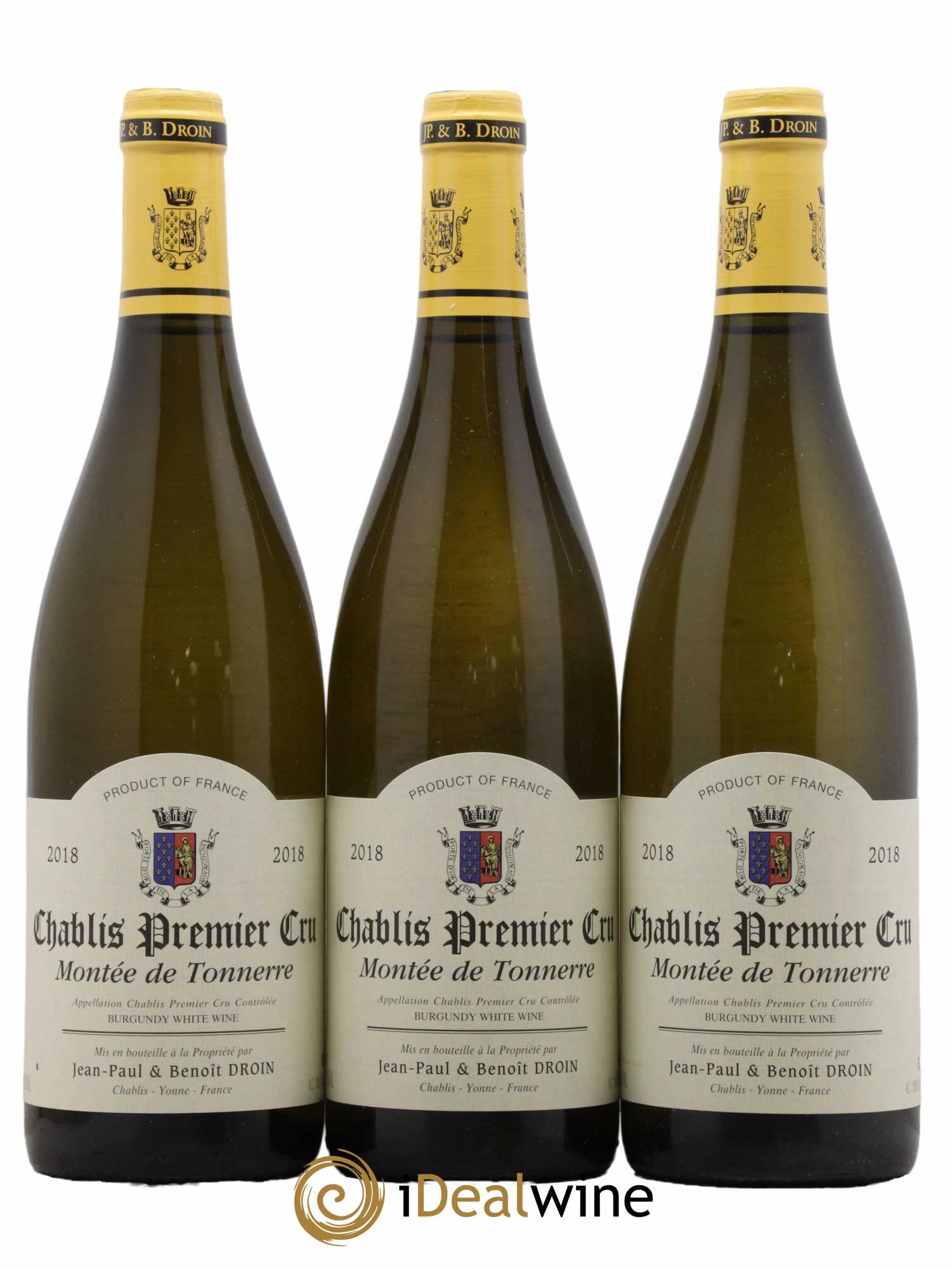 Chablis 1er Cru Montée de Tonnerre Jean-Paul & Benoît Droin (Domaine) 2018 - Lot de 3 bouteilles - 0