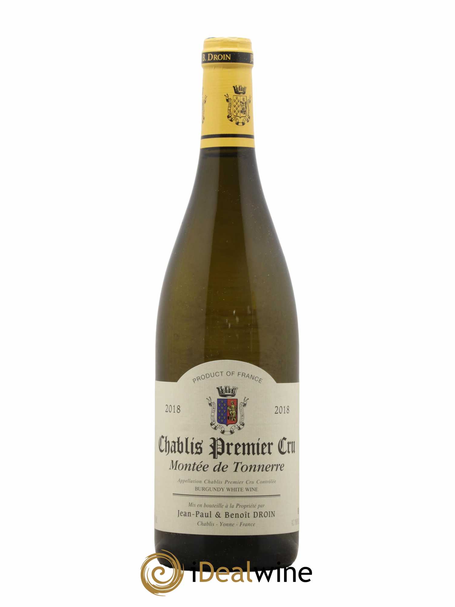 Chablis 1er Cru Montée de Tonnerre Jean-Paul & Benoît Droin (Domaine) 2018 - Lot de 1 bouteille - 0