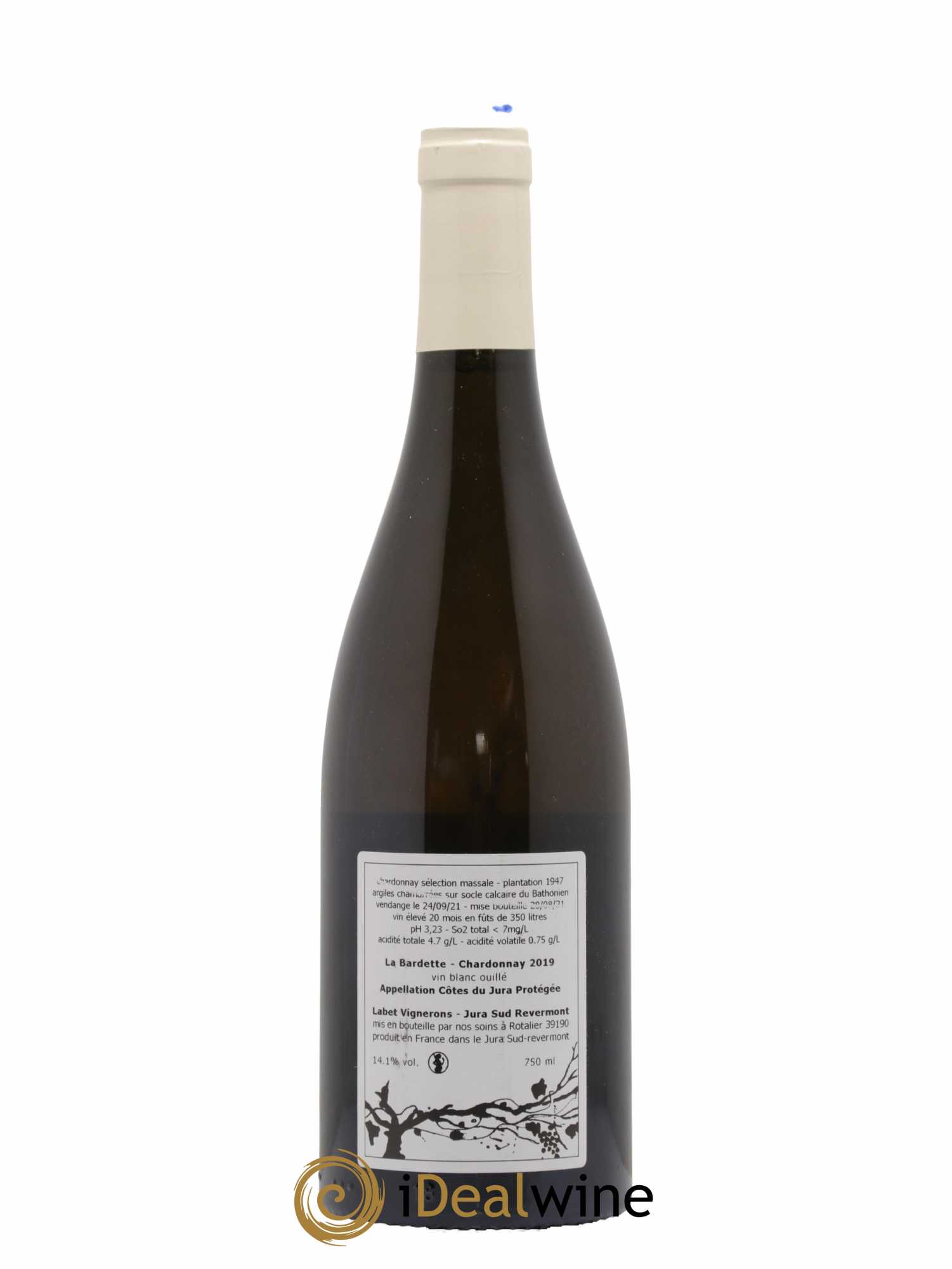 Côtes du Jura Chardonnay La Bardette Romain - Julien - Charline Labet 2019 - Lot de 1 bouteille - 1