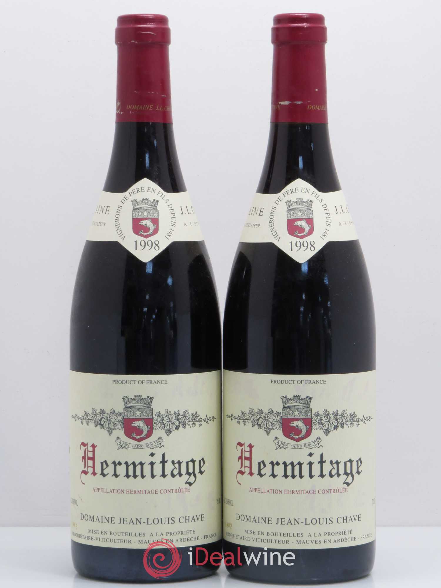 Hermitage Jean-Louis Chave 1998 - Lot de 2 bouteilles - 0