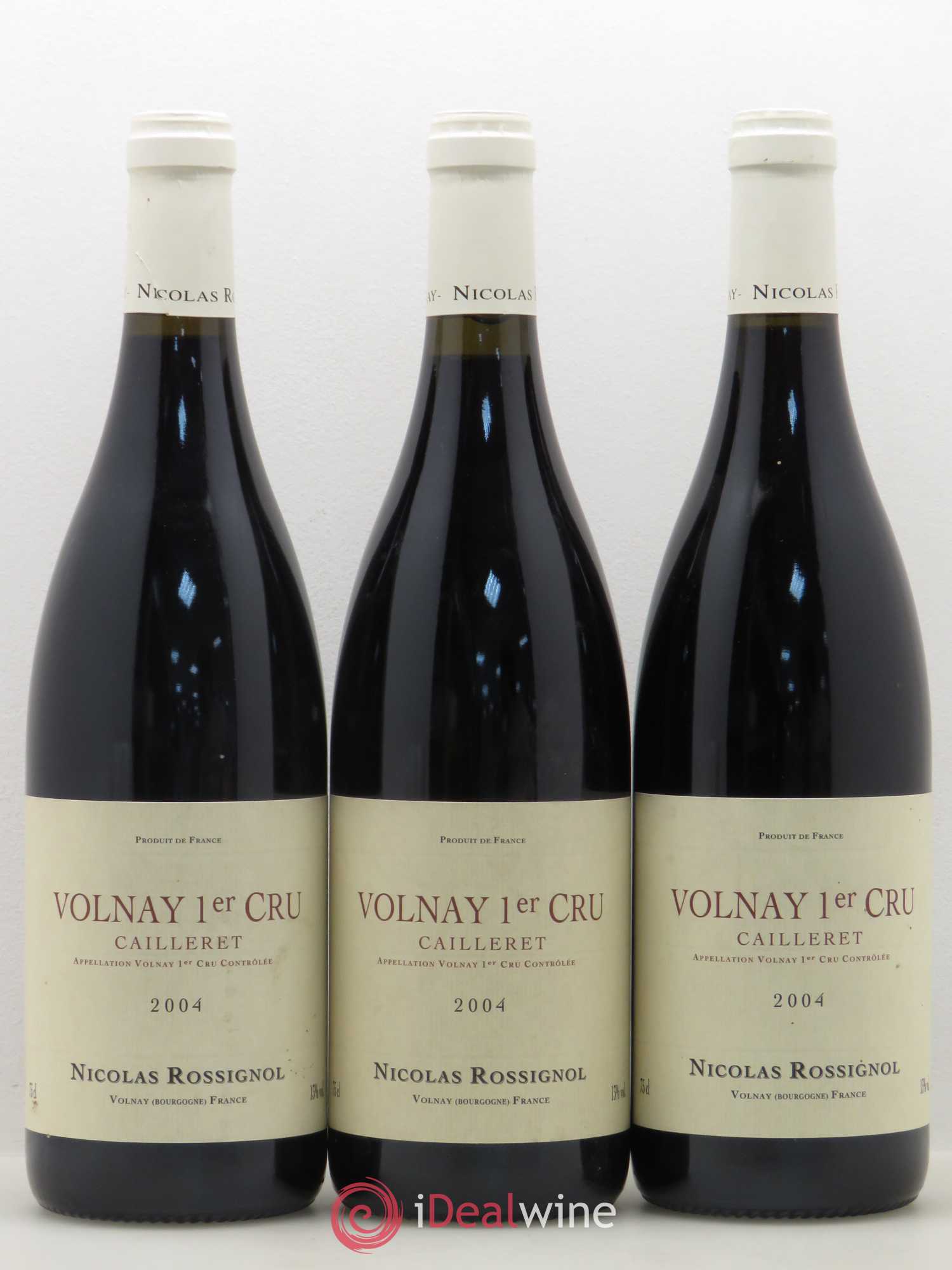 Volnay 1er Cru Cailleret Nicolas Rossignol (sans prix de réserve) 2004 - Posten von 3 Flaschen - 0