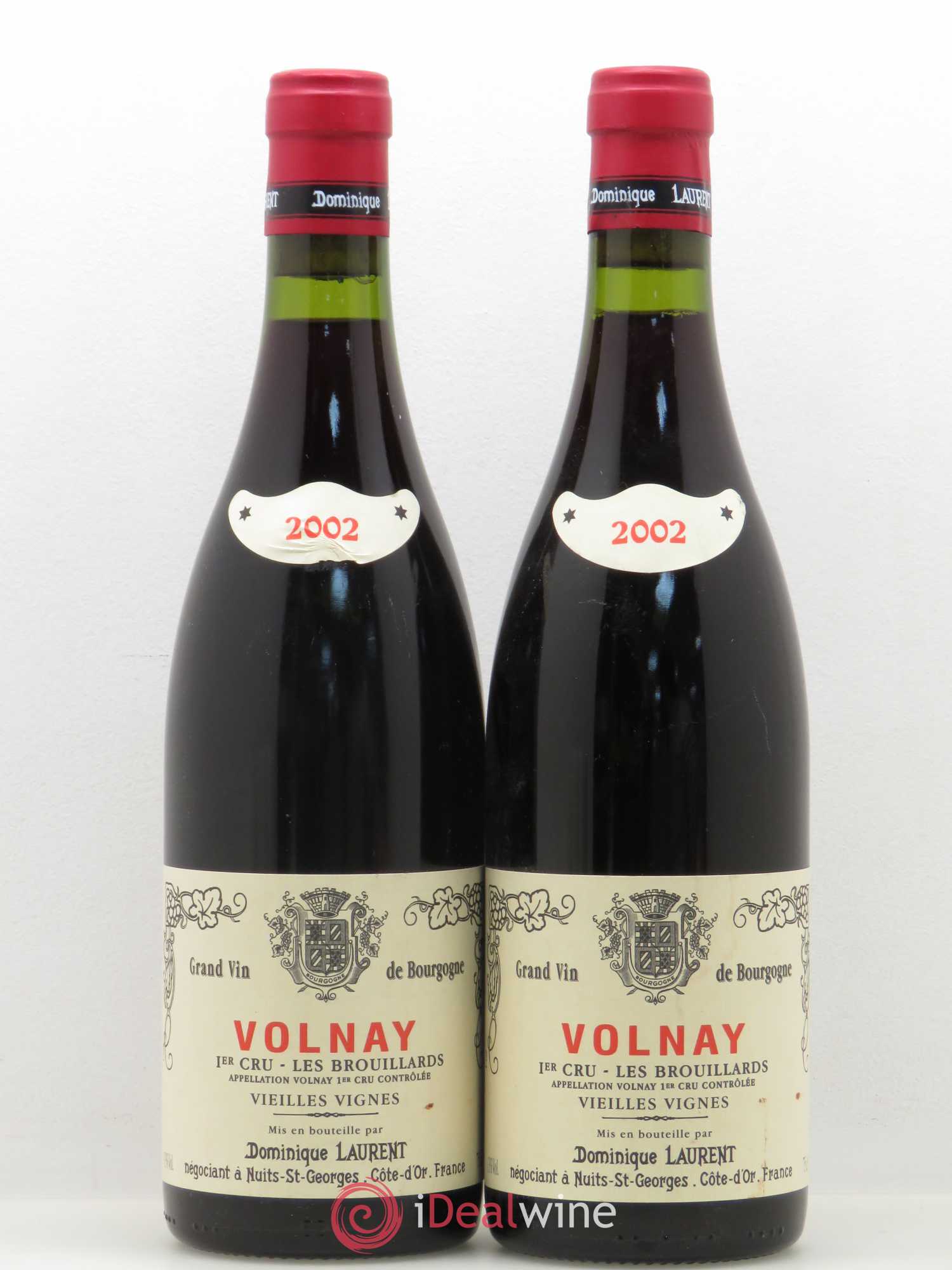 Volnay 1er Cru Les Brouillards vieilles vignes Dominique Laurent 2002 - Posten von 2 Flaschen - 0