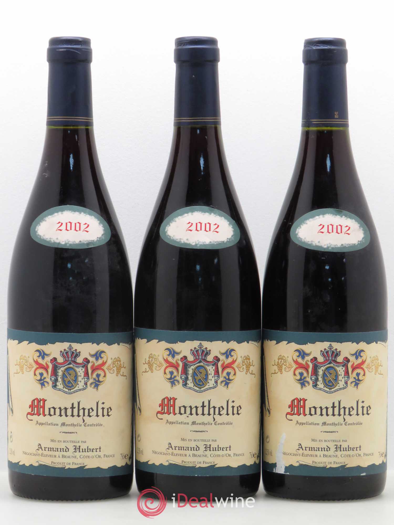 Monthélie Armand- Hubert 2002 - Lot de 3 bouteilles - 0