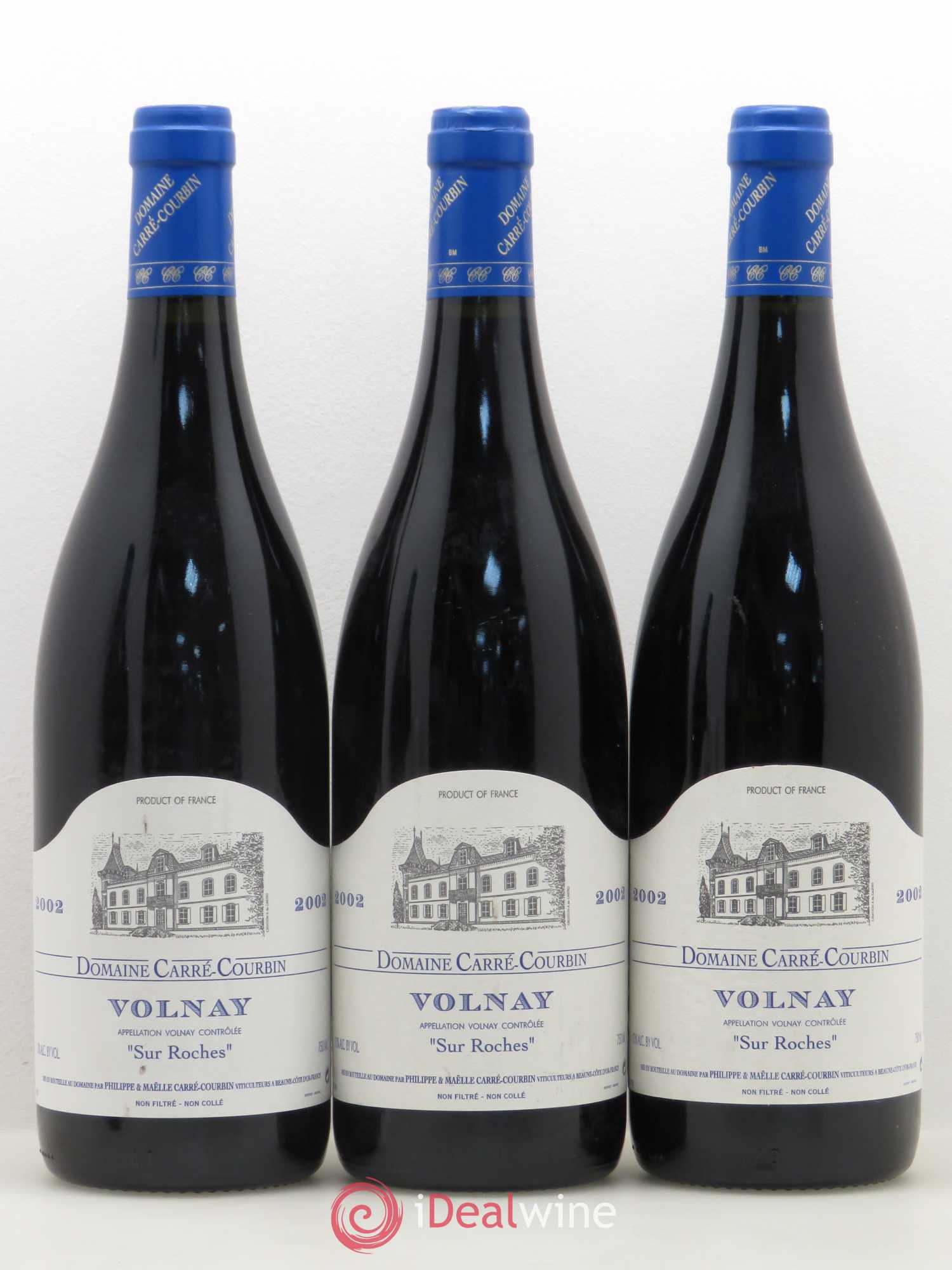 Volnay Sur Roches Domaine Carré-Courbin 2002 - Lot de 3 bouteilles - 0