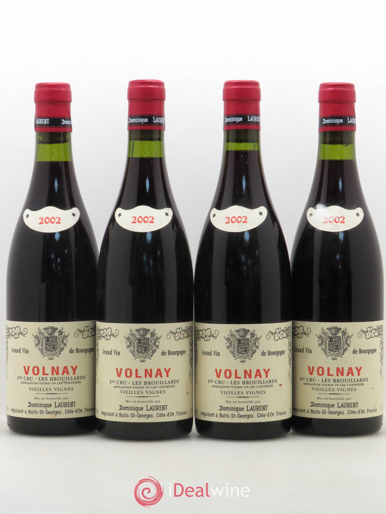 Volnay 1er Cru Les Brouillards vieilles vignes Dominique Laurent 2002 - Posten von 4 Flaschen - 0