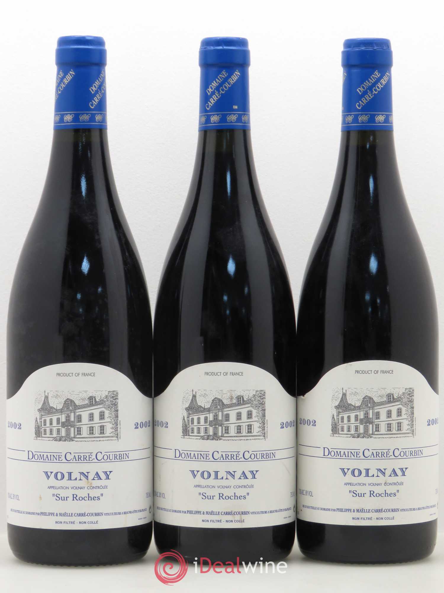 Volnay Sur Roches Domaine Carré-Courbin 2002 - Lot de 3 bouteilles - 0