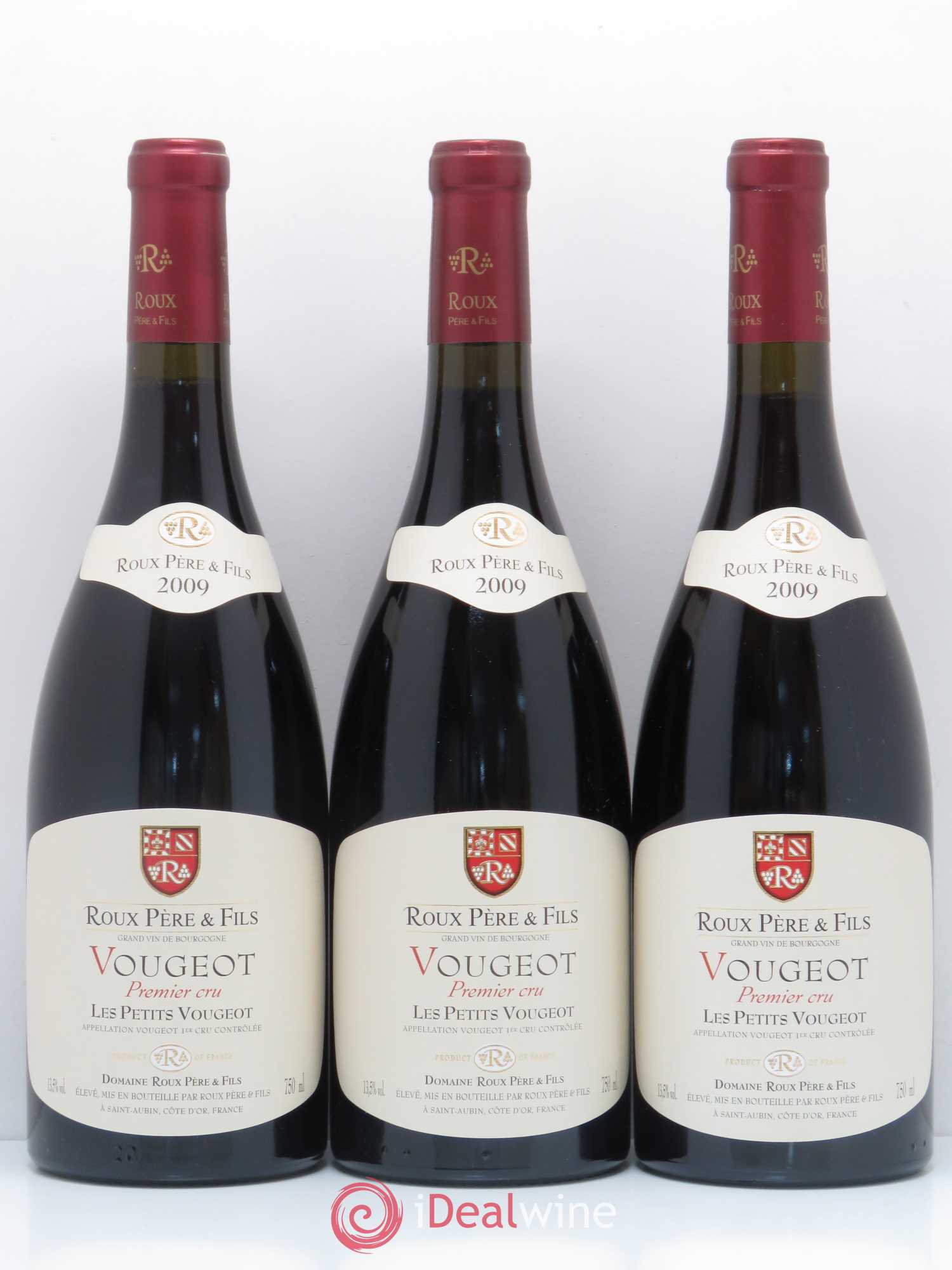 Vougeot 1er Cru Les Petits Vougeot Domaine Roux 2009 - Lot de 3 bouteilles - 0