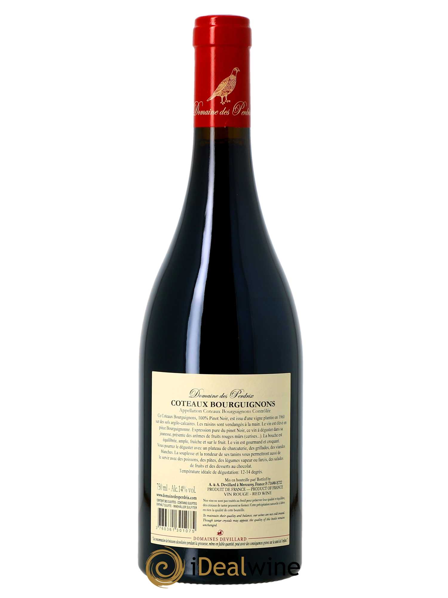 Coteaux Bourguignons Perdrix (Domaine des) 2020 - Lot de 1 bouteille - 1