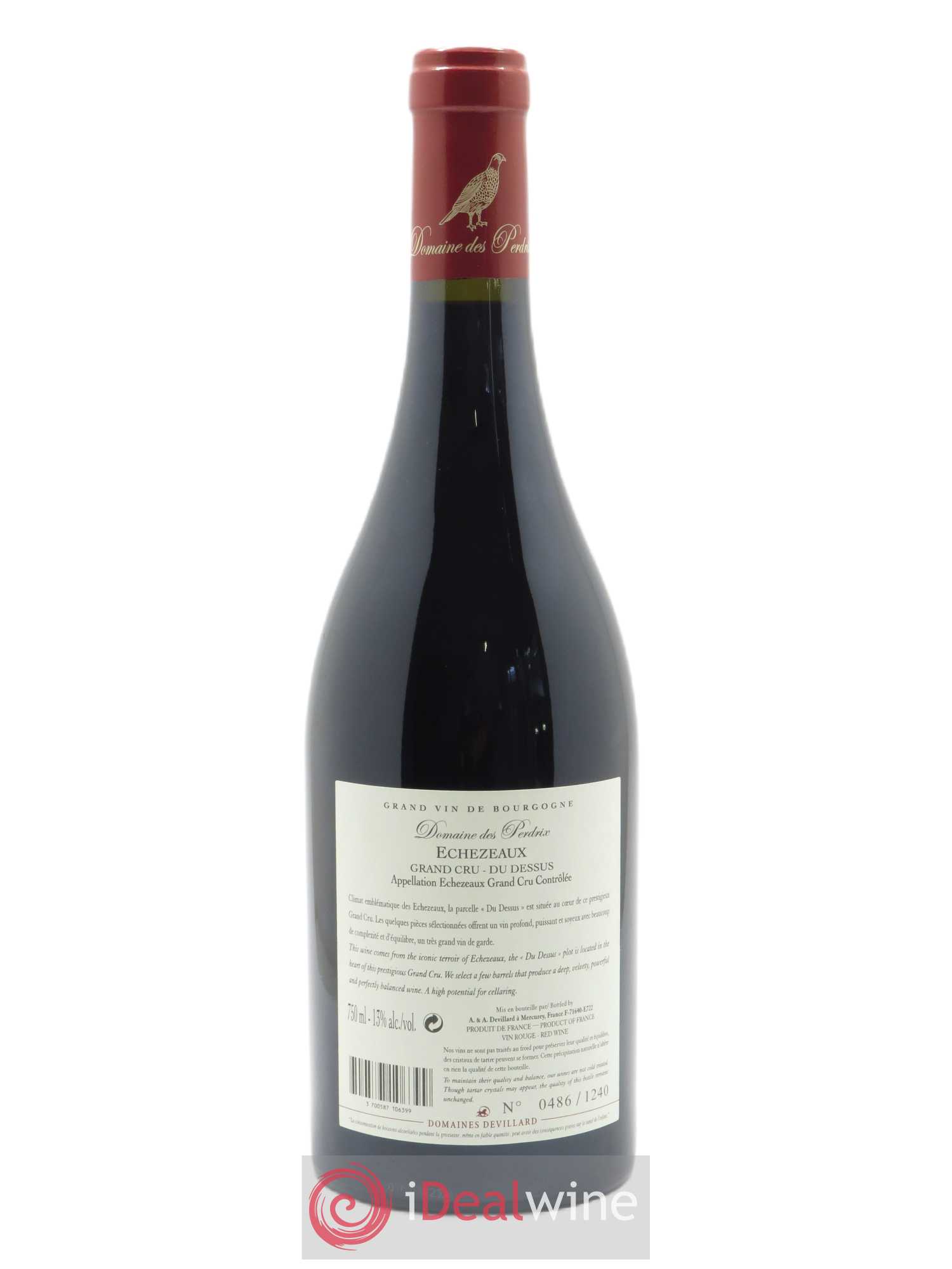 Echezeaux Grand Cru Du dessus Perdrix (Domaine des) 2018 - Lot de 1 bouteille - 1