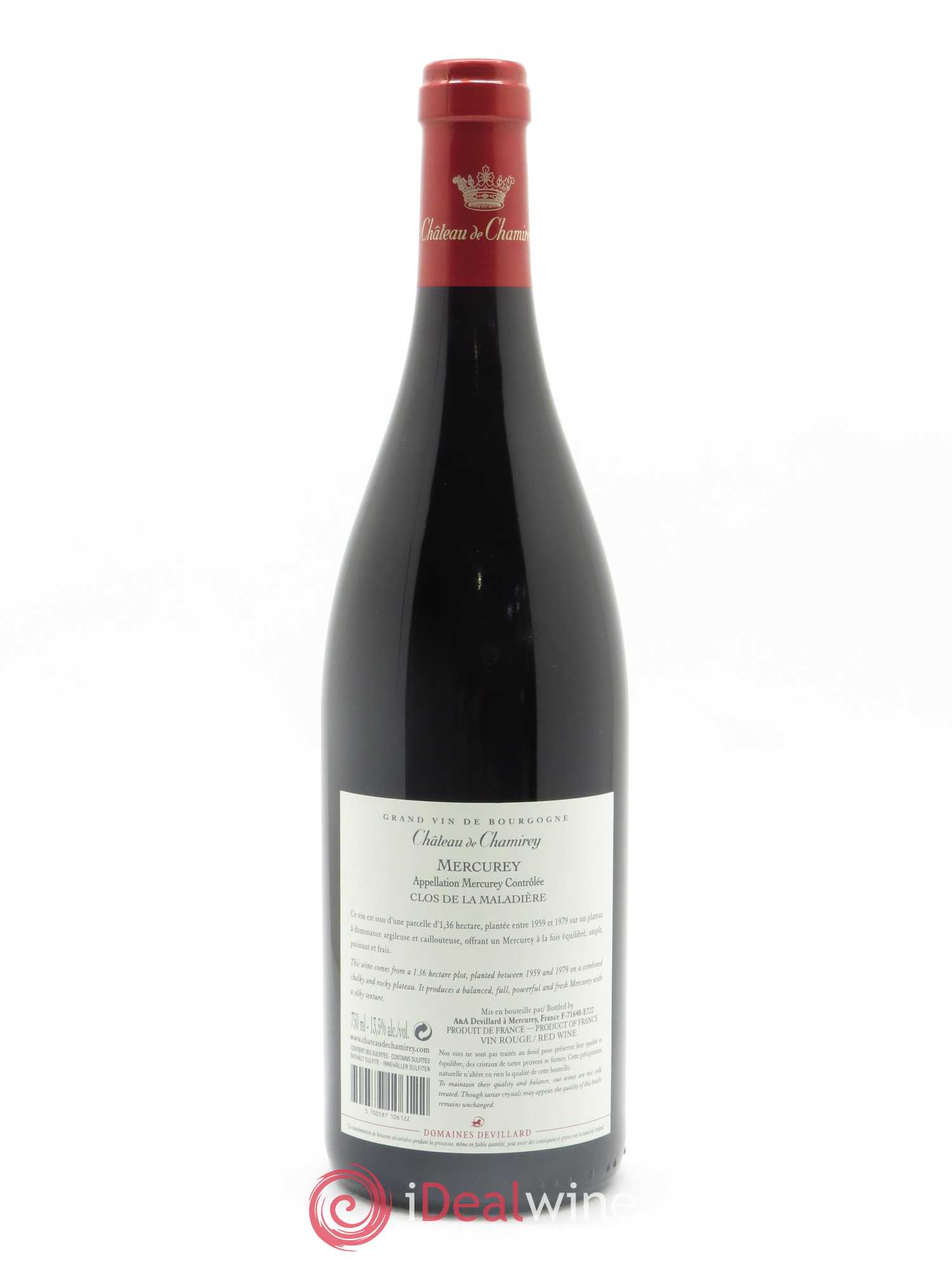 Mercurey Clos de la Maladière Château de Chamirey 2018 - Lot de 1 bouteille - 1