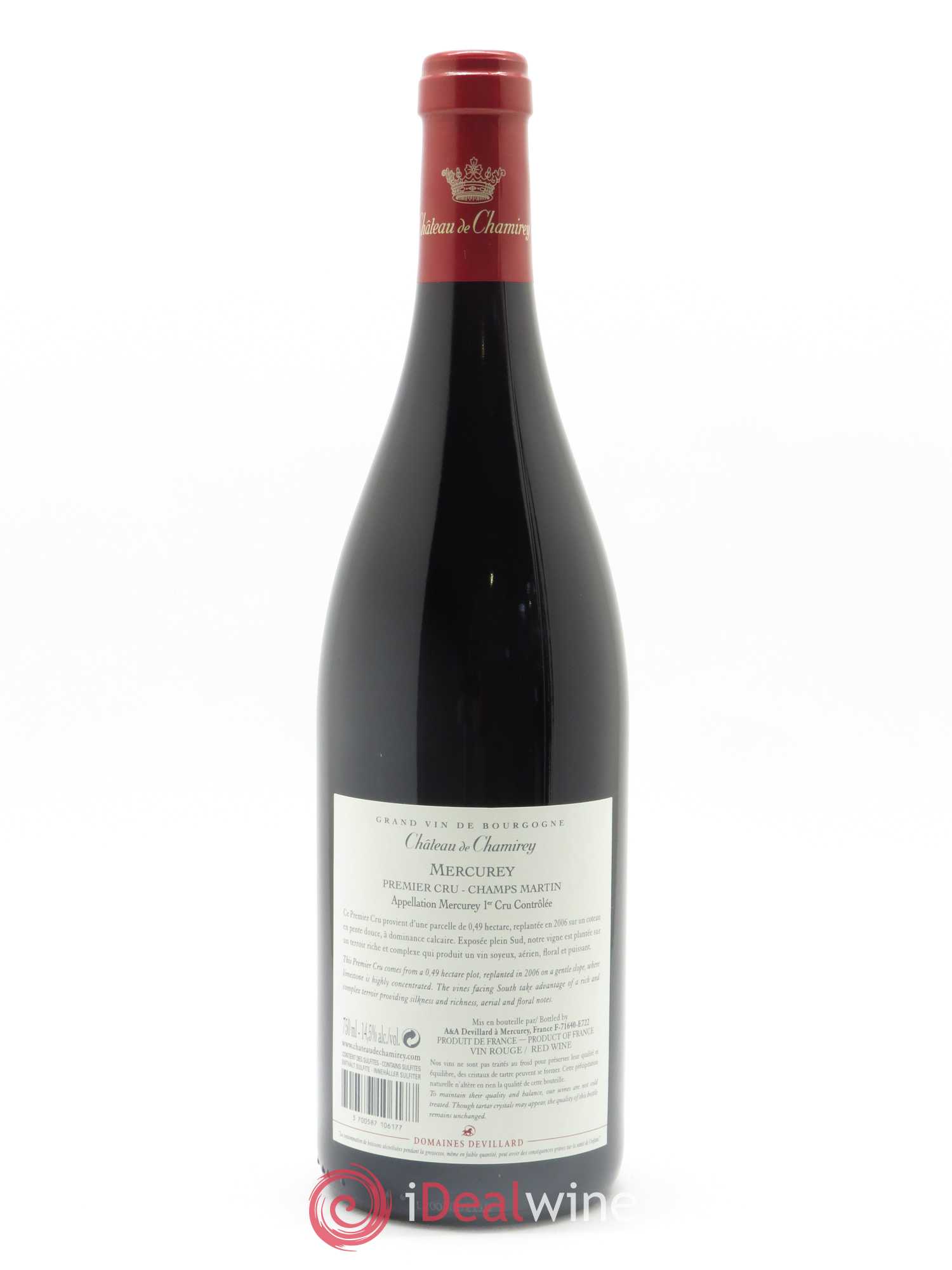 Mercurey 1er Cru Champs Martin Château de Chamirey 2018 - Lot de 1 bouteille - 1