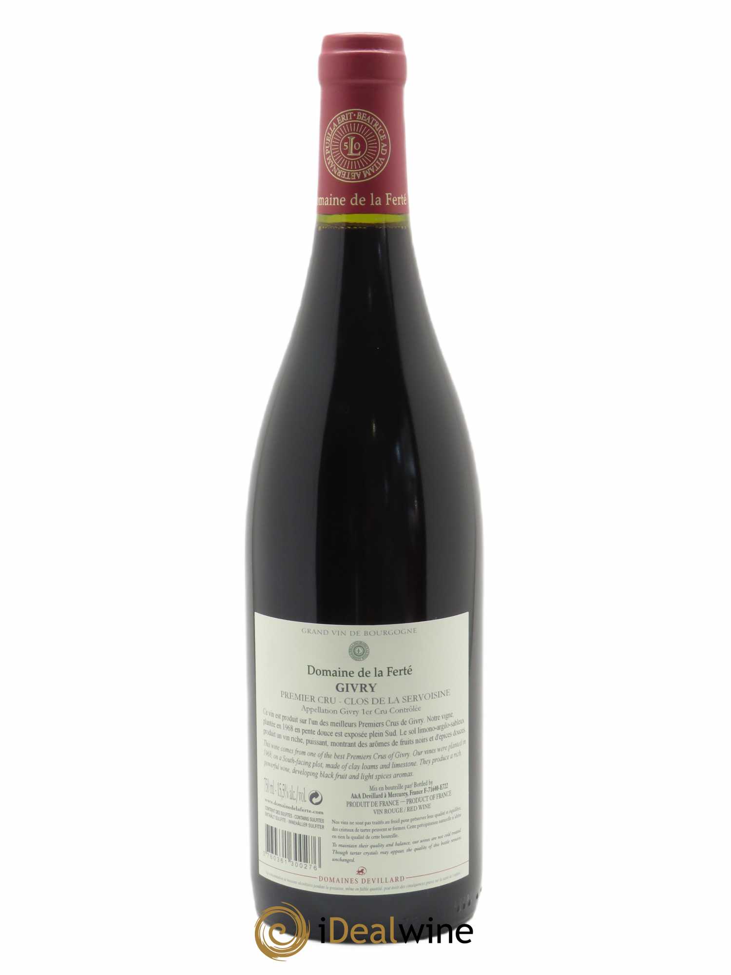 Givry 1er Cru Servoisine Domaine de la Ferté 2020 - Lot of 1 bottle - 1