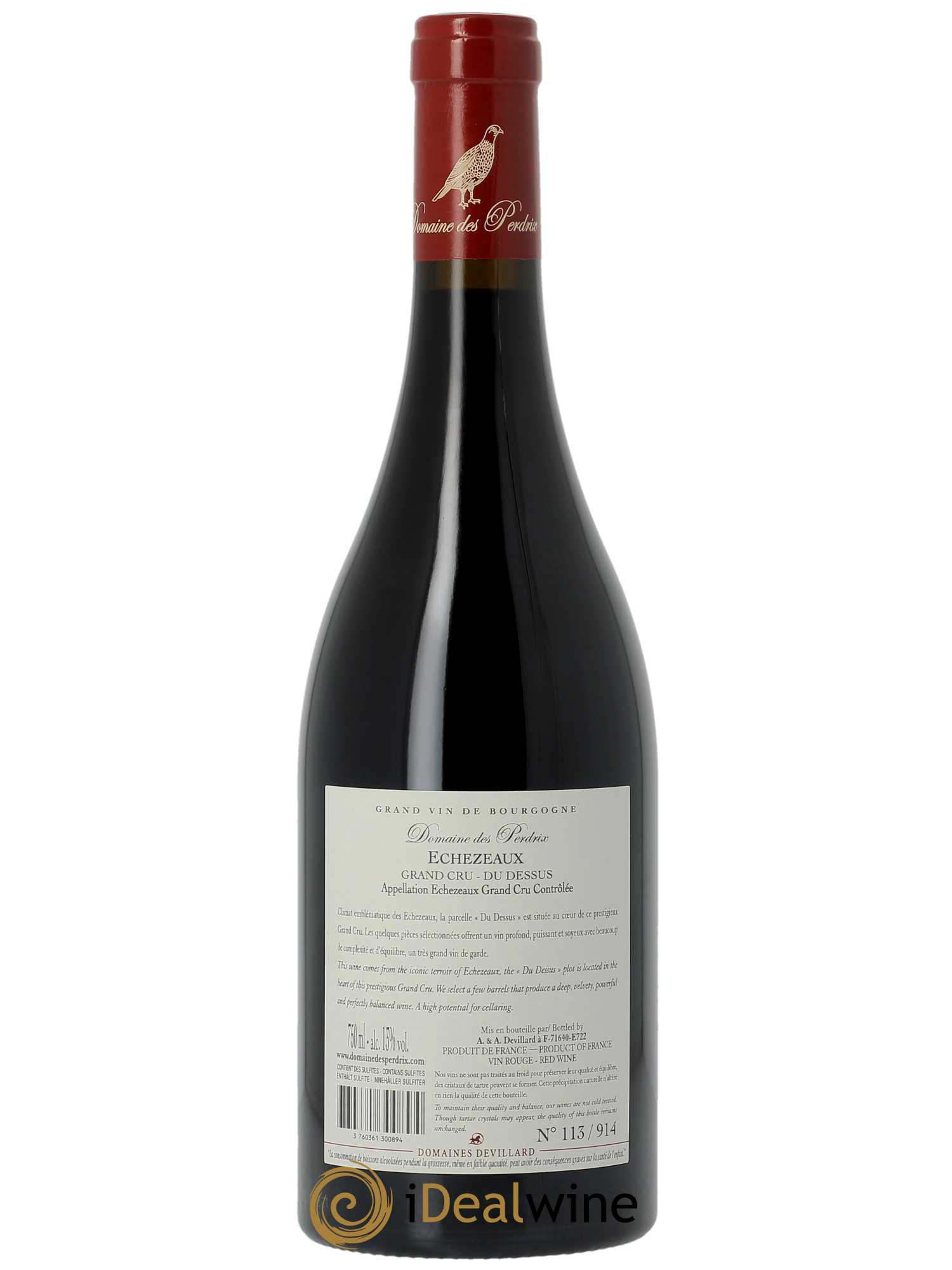 Echezeaux Grand Cru Du dessus Perdrix (Domaine des) 2021 - Lot of 1 bottle - 1